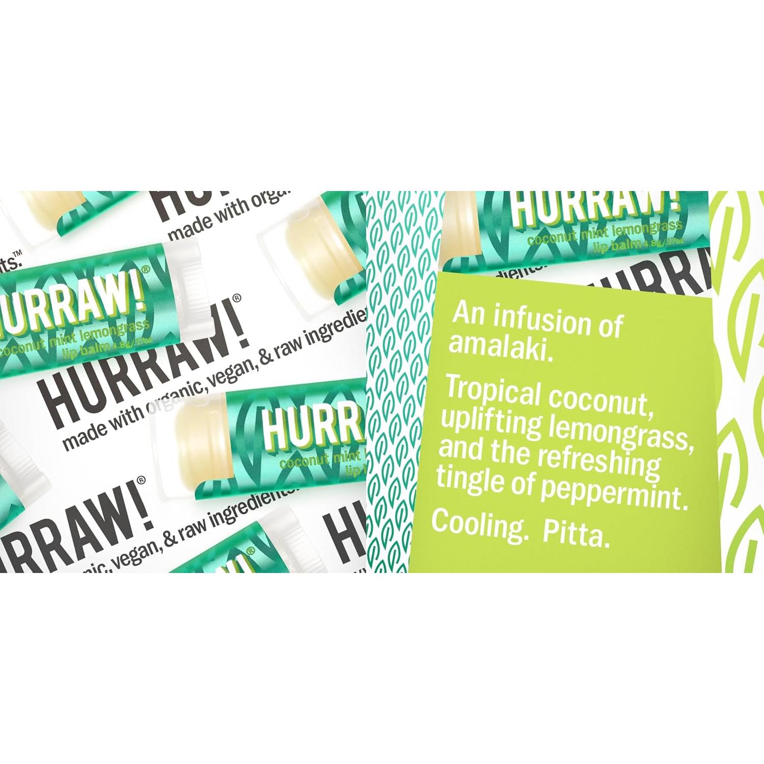 Bálsamos Labiales Orgánicos Hurraw! - Paquete de 3 Sabores