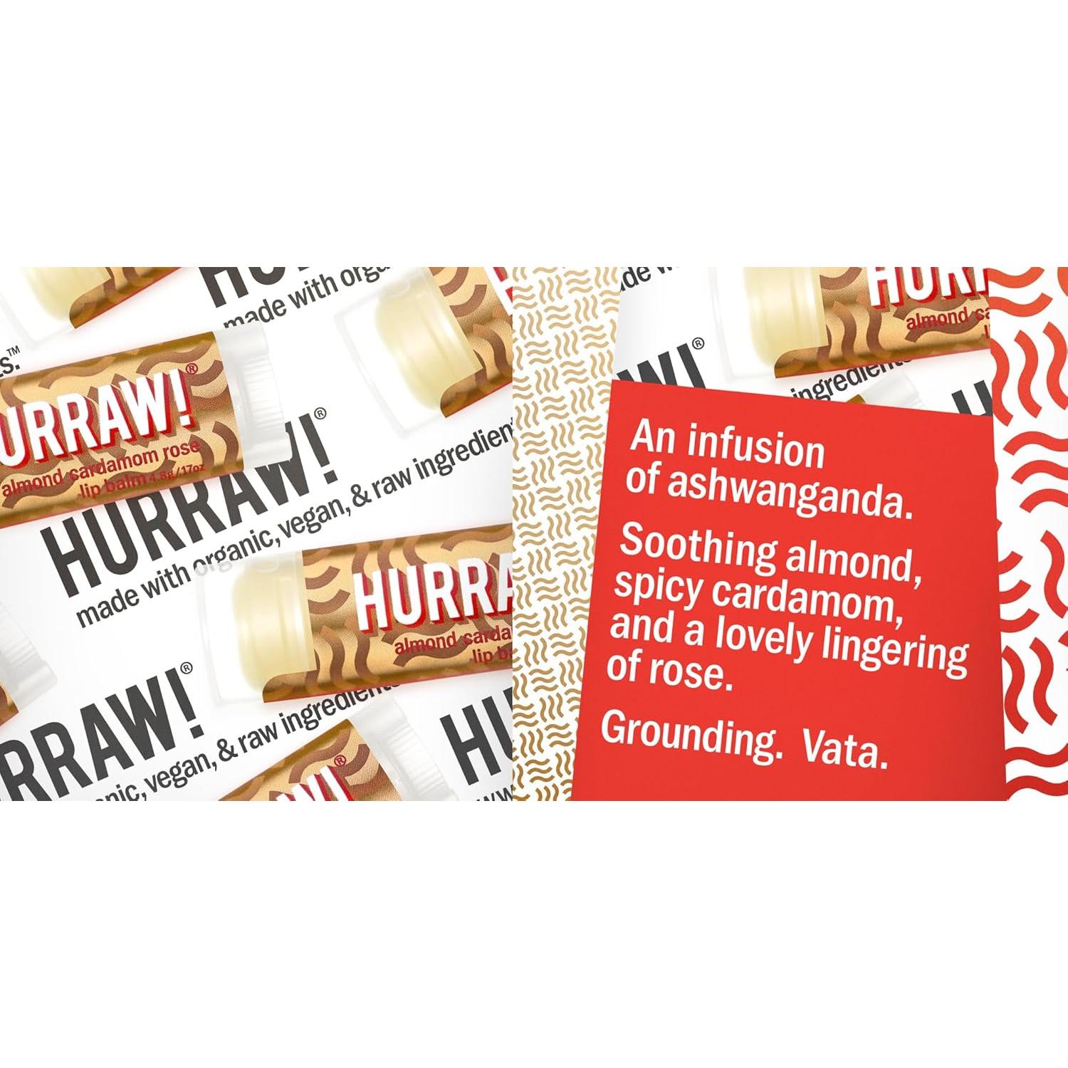 Bálsamos Labiales Orgánicos Hurraw! - Paquete de 3 Sabores