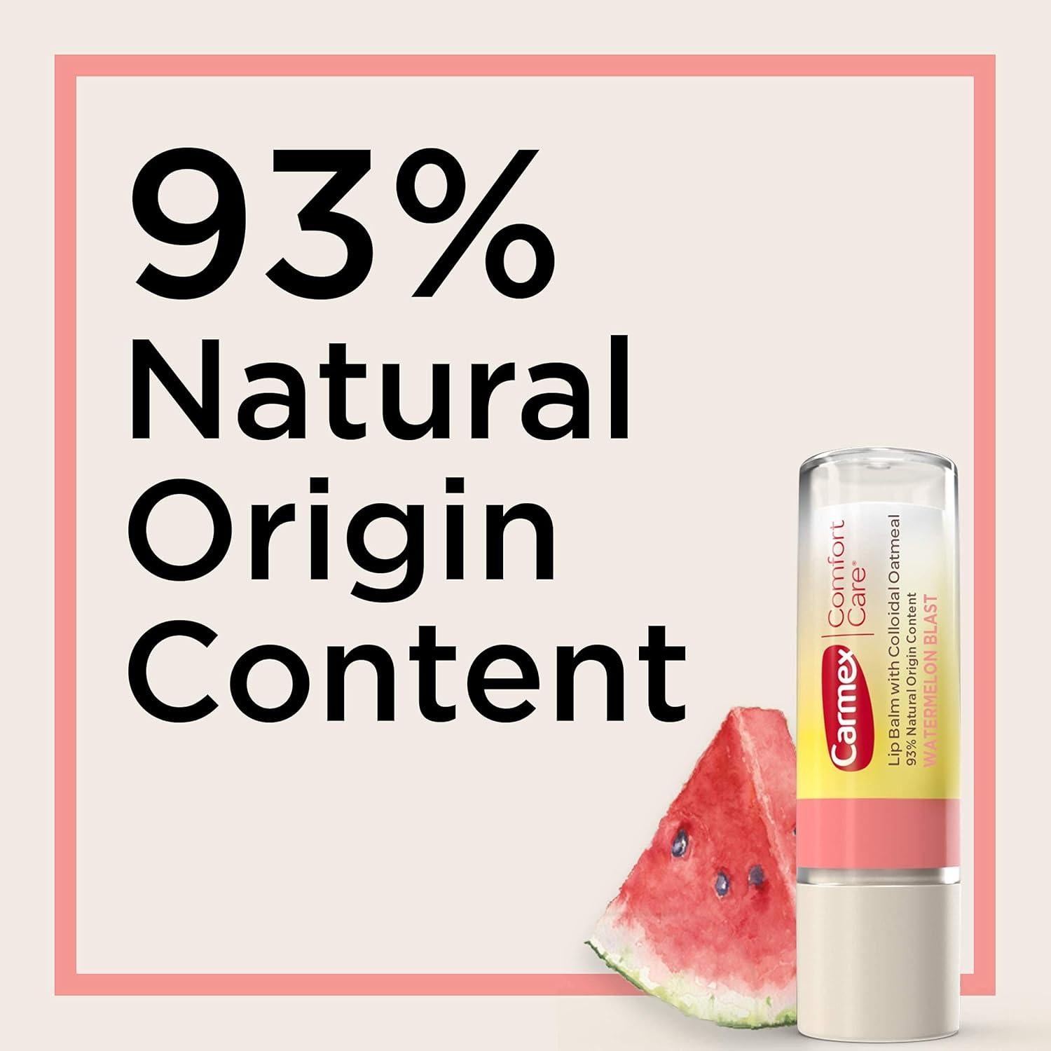 Bálsamo Labial Carmex Comfort Care con Avena Coloidal 4.25g - Sabor Sandía (Paquete de 2)