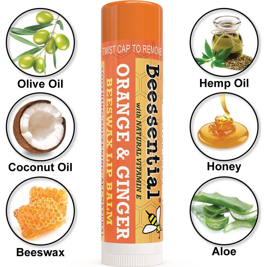 Bálsamo Labial Natural Beessential Jengibre Naranja 18 Unidades