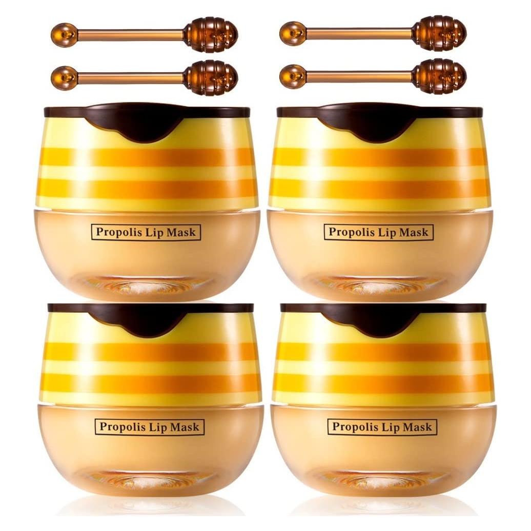 Bálsamo Labial Hidratante JISKG 4 Pcs Tarro de Miel 159g