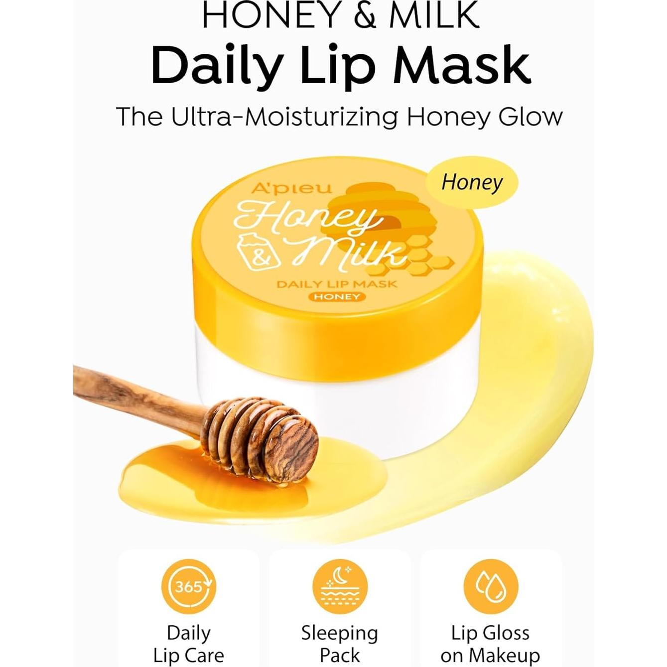 A'PIEU Máscara Labial Diaria Miel y Leche 6g - Hidratante Coreana