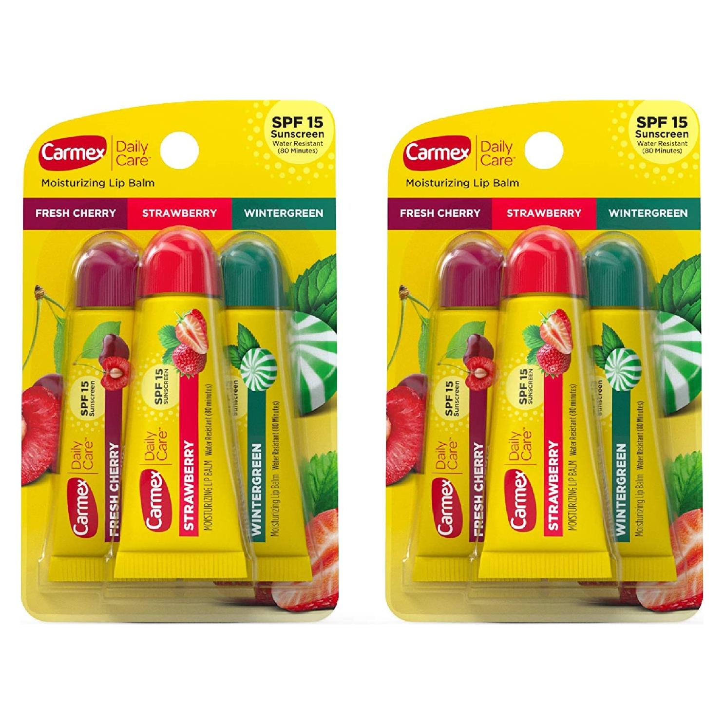 Bálsamo Labial Hidratante Carmex Cuidado Diario SPF 15 - 3 Sabores