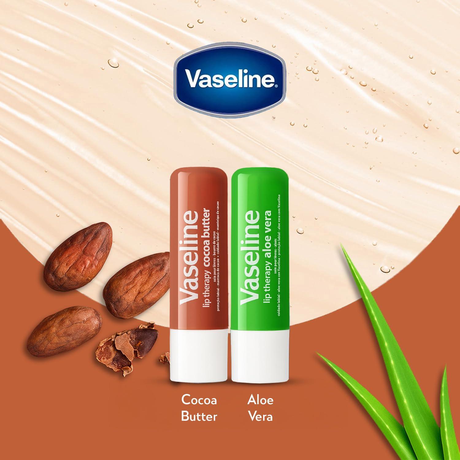 Bálsamos Labiales Vaseline 4-Pack Aloe Vera y Cacao 4.5g