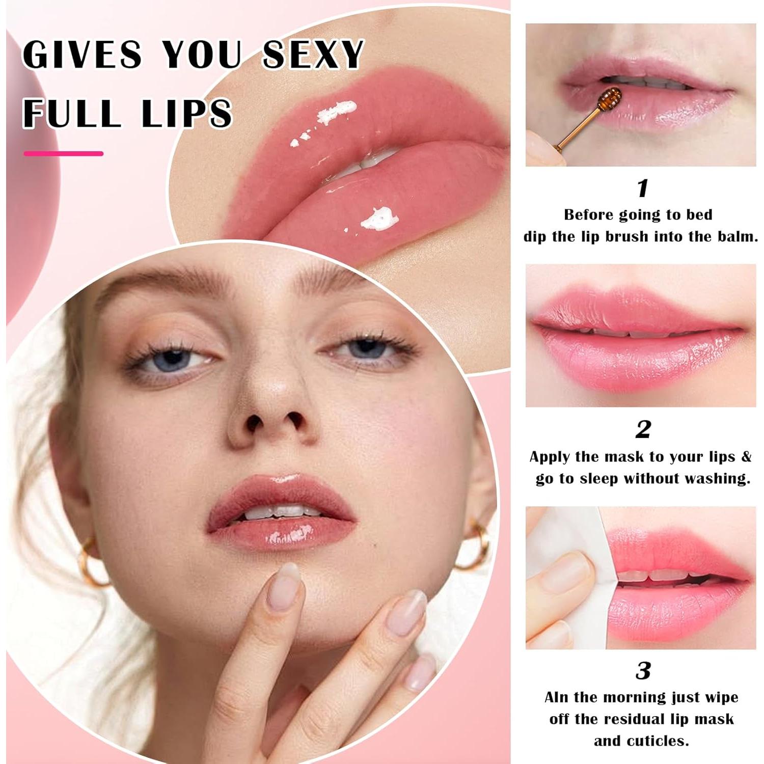 Bálsamo Labial QIUFSSE 3PCS Miel Sandía Cereza Hidratante