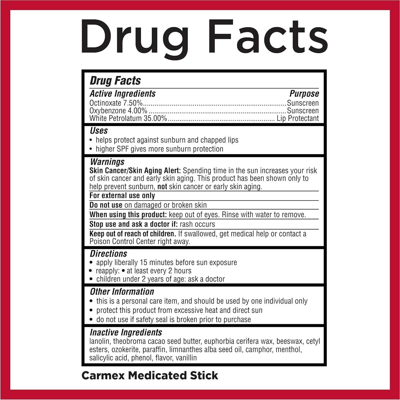 Carmex Balsamo Labial Medicado Multipack 3 Bastones + 1 Tubo