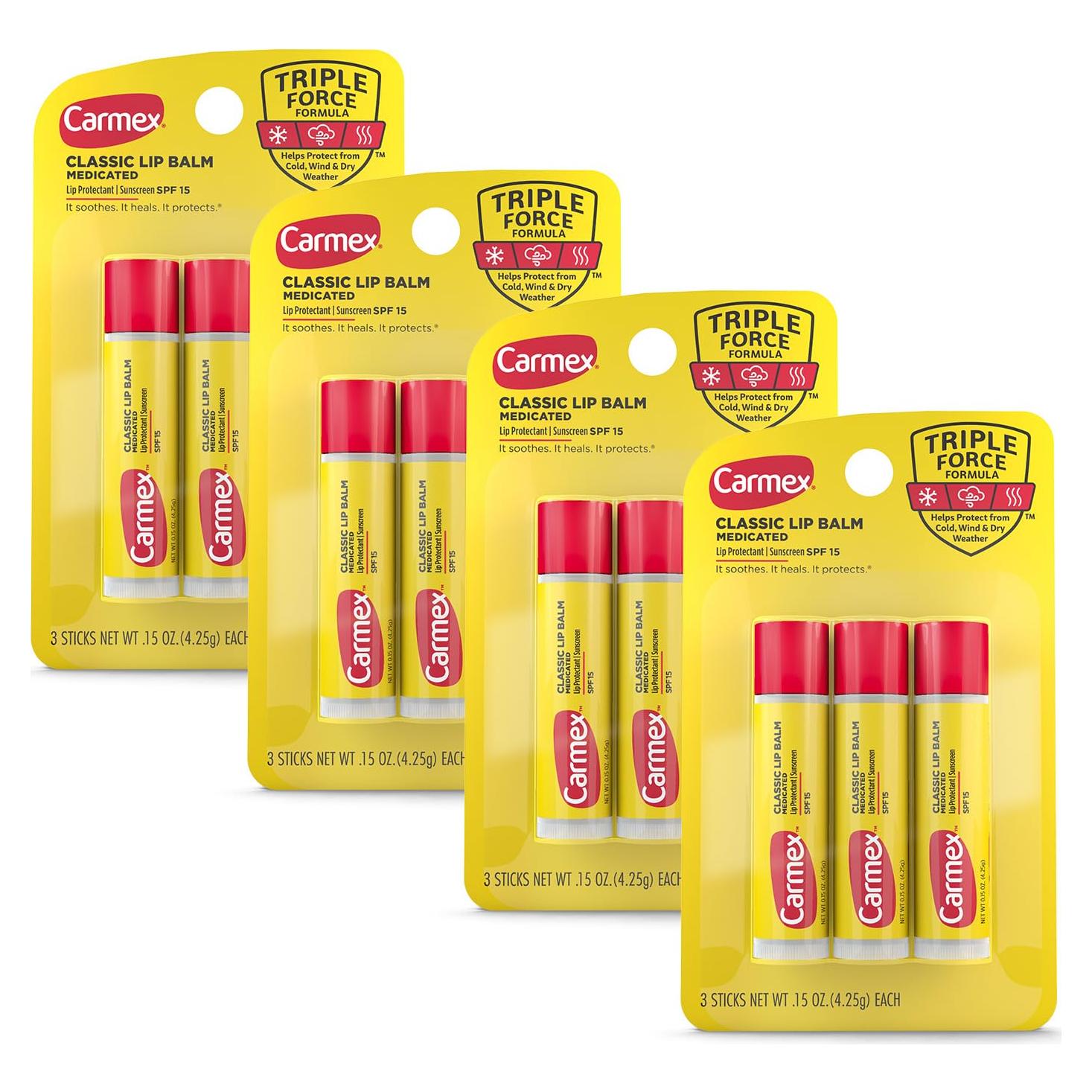 Carmex Balsamo Labial Medicado Hidratante 12 Unidades