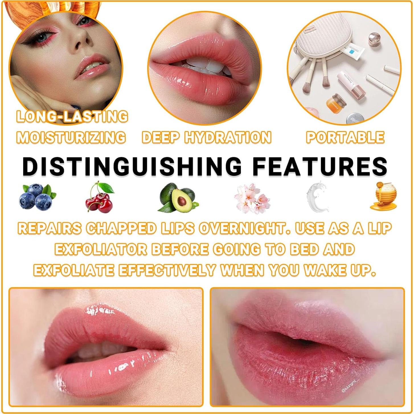 Juego de 6 bálsamos labiales de miel LingHaoLH hidratantes