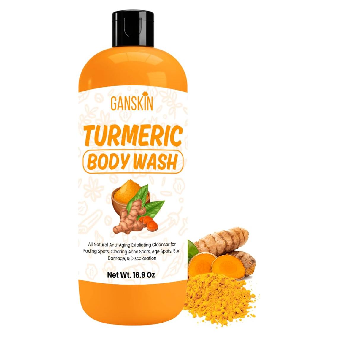 Jabón Líquido de Cúrcuma Ganskin 500ml - Iluminador y Exfoliante