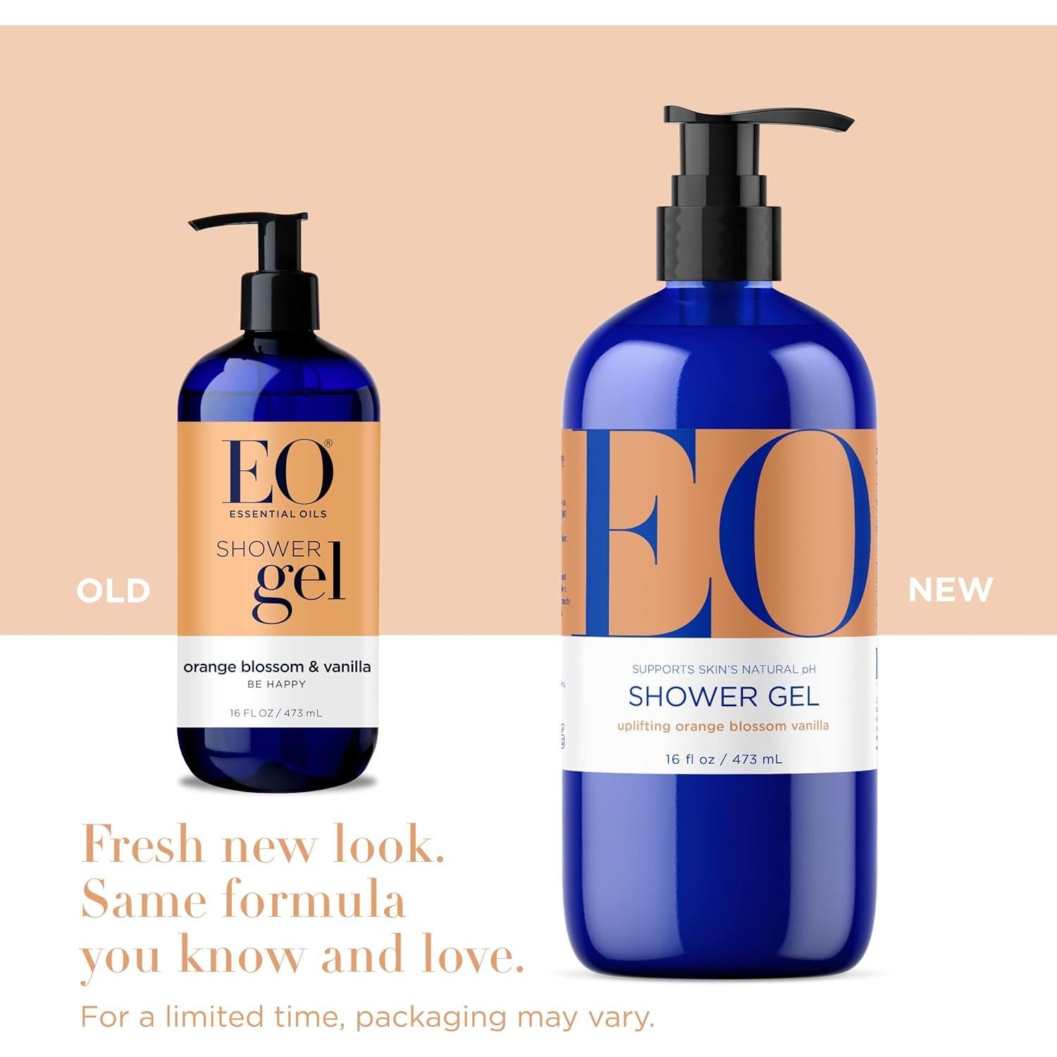 Gel de Ducha EO 2x16 Oz Flor de Naranja y Vainilla Orgánico