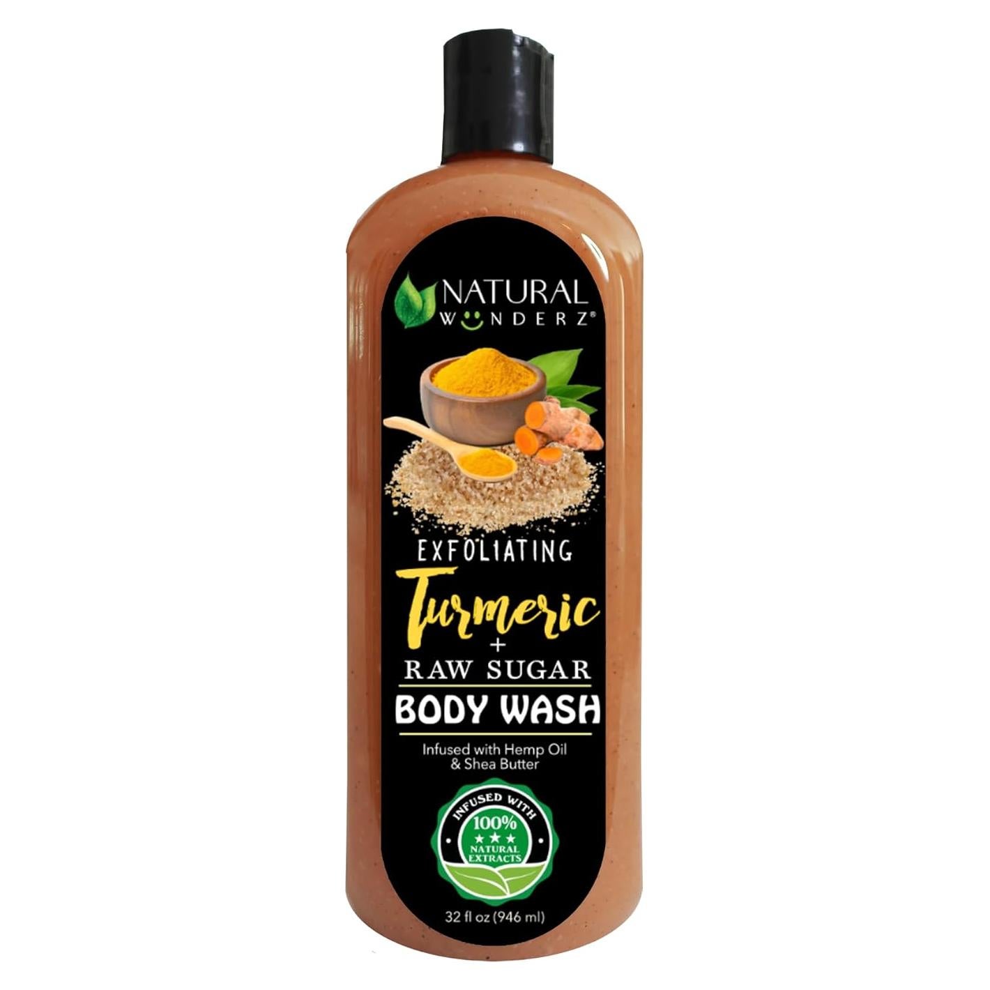 Gel de Ducha Natural Wunderz con Cúrcuma y Azúcar Crudo 946ml