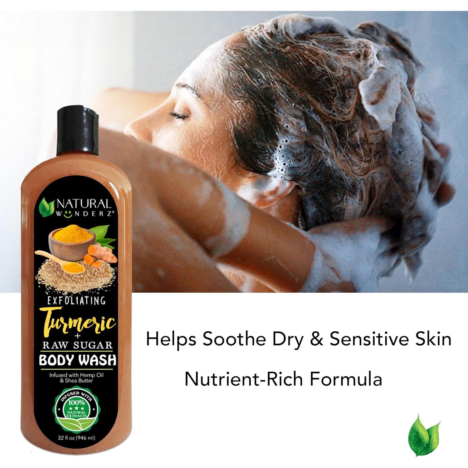 Gel de Ducha Natural Wunderz con Cúrcuma y Azúcar Crudo 946ml