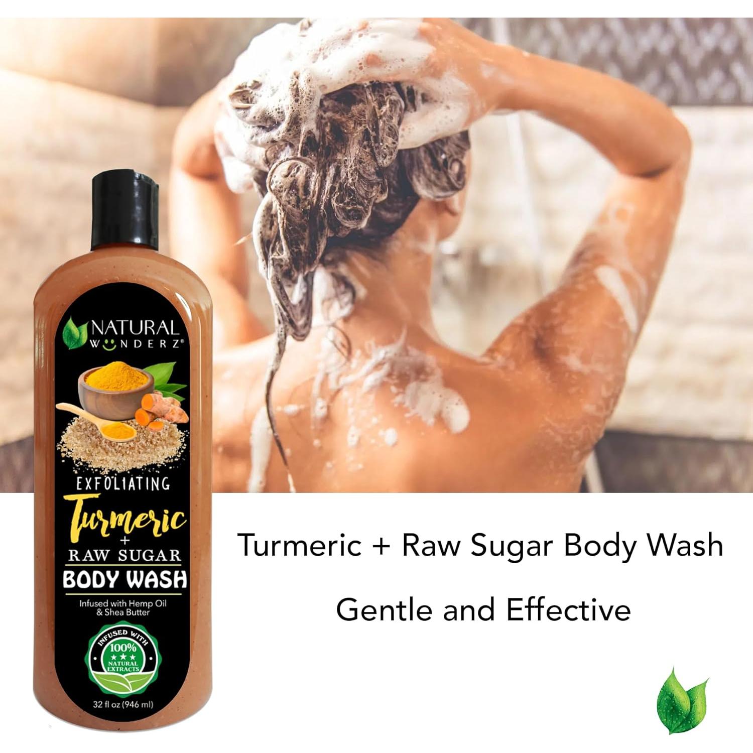 Gel de Ducha Natural Wunderz con Cúrcuma y Azúcar Crudo 946ml