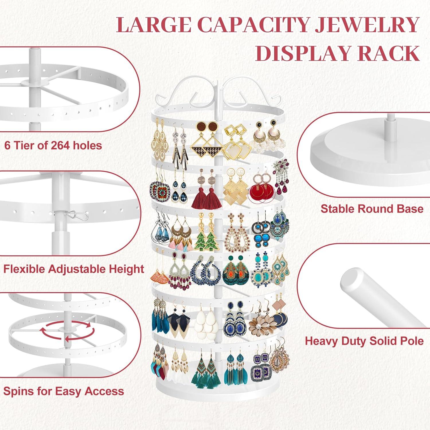 Soporte Organizador de Pendientes MODOWEY 6 Niveles Blanco