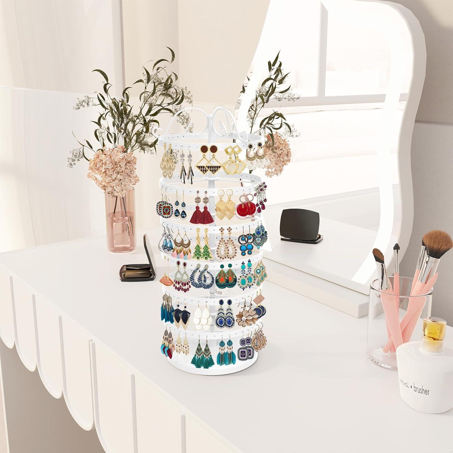 Soporte Organizador de Pendientes MODOWEY 6 Niveles Blanco