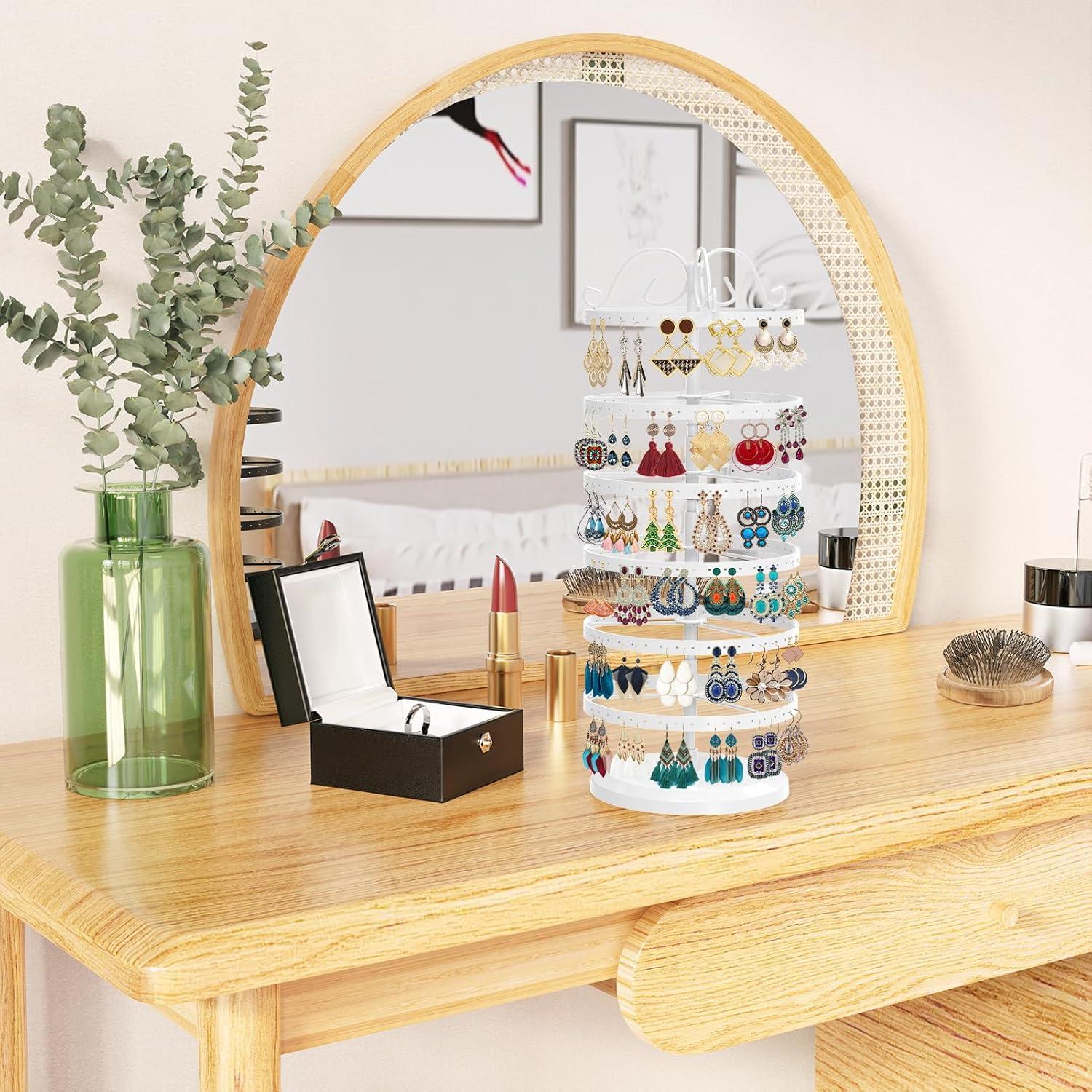 Soporte Organizador de Pendientes MODOWEY 6 Niveles Blanco