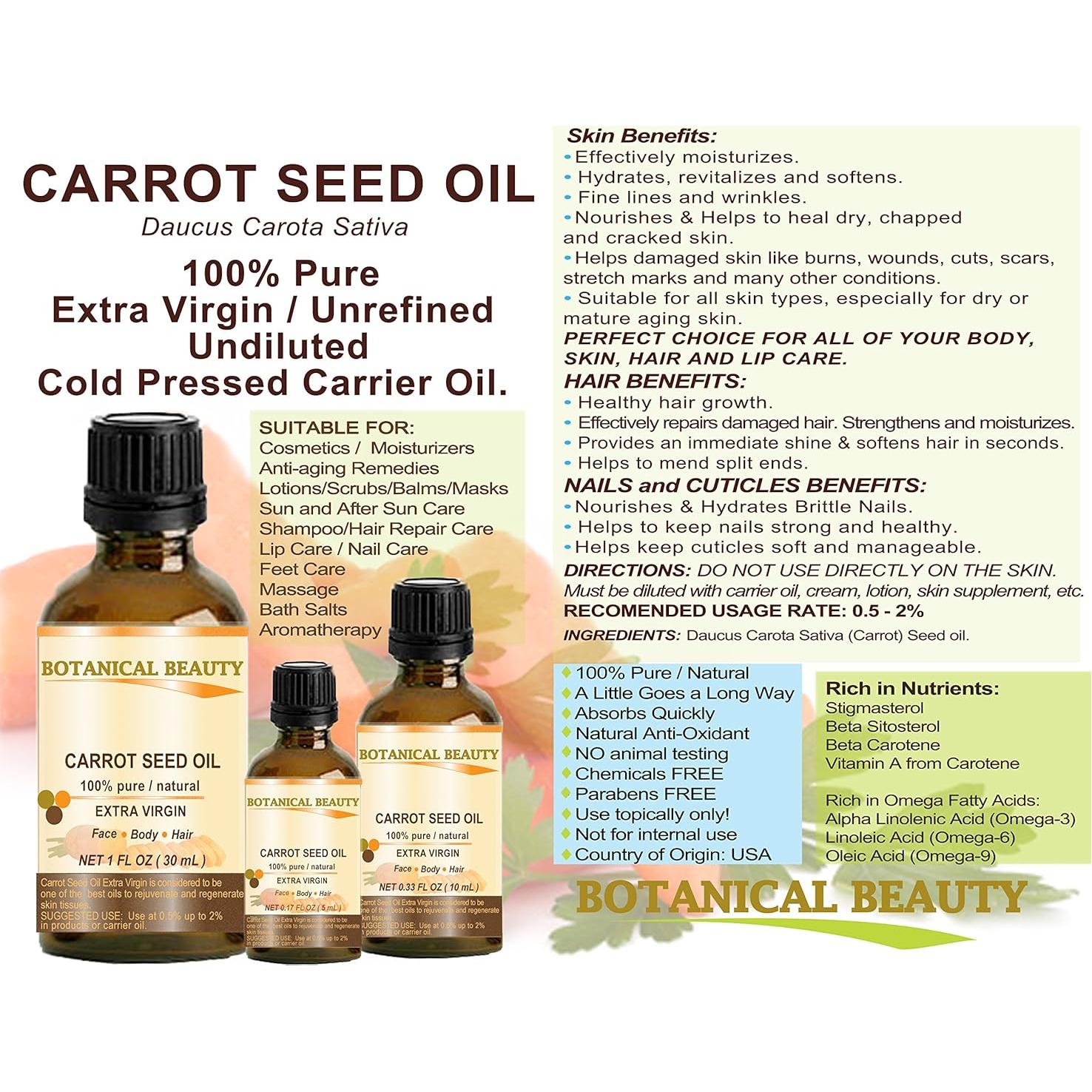 Aceite de Semilla de Zanahoria 100% Puro 10 ml - Belleza Botánica