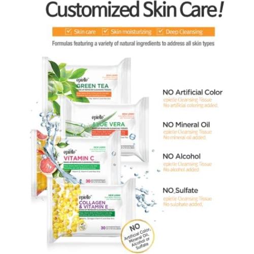 Toallitas Desmaquillantes Epielle Witch Hazel 180 Unidades