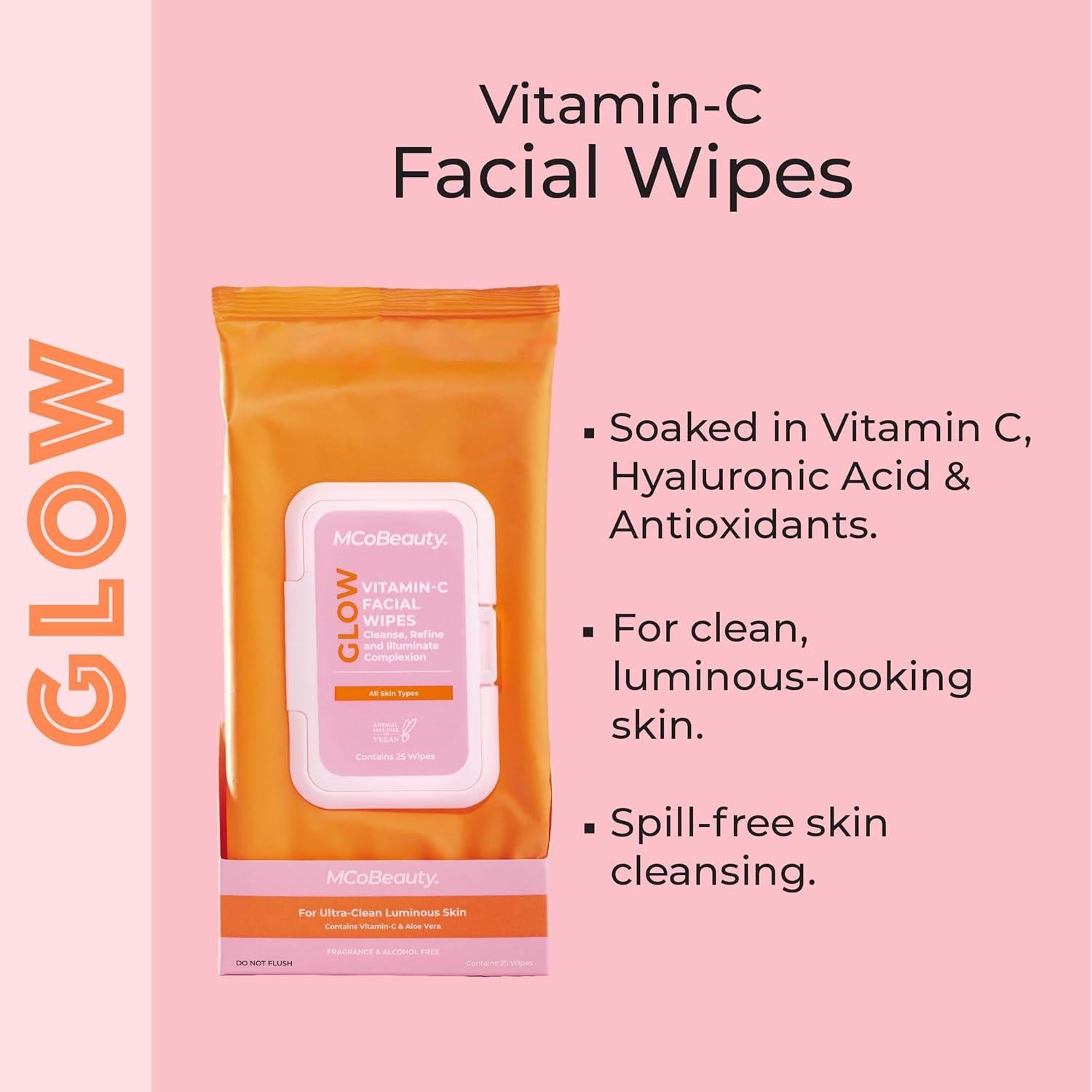 Toallitas Faciales MCoBeauty con Vitamina C - 25 Unidades