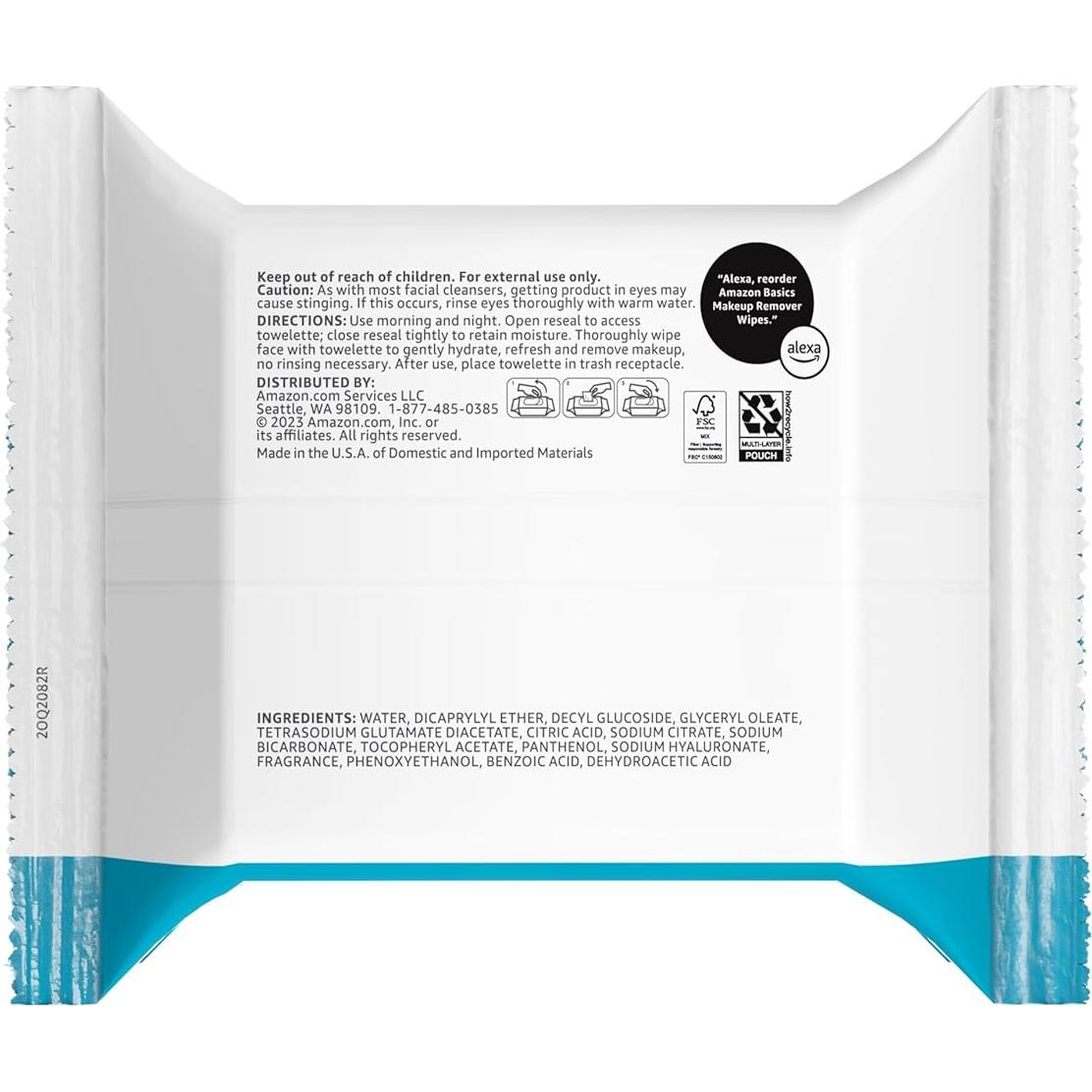 Toallitas Desmaquillantes Amazon Basics 25 Unidades x 6 Paquetes