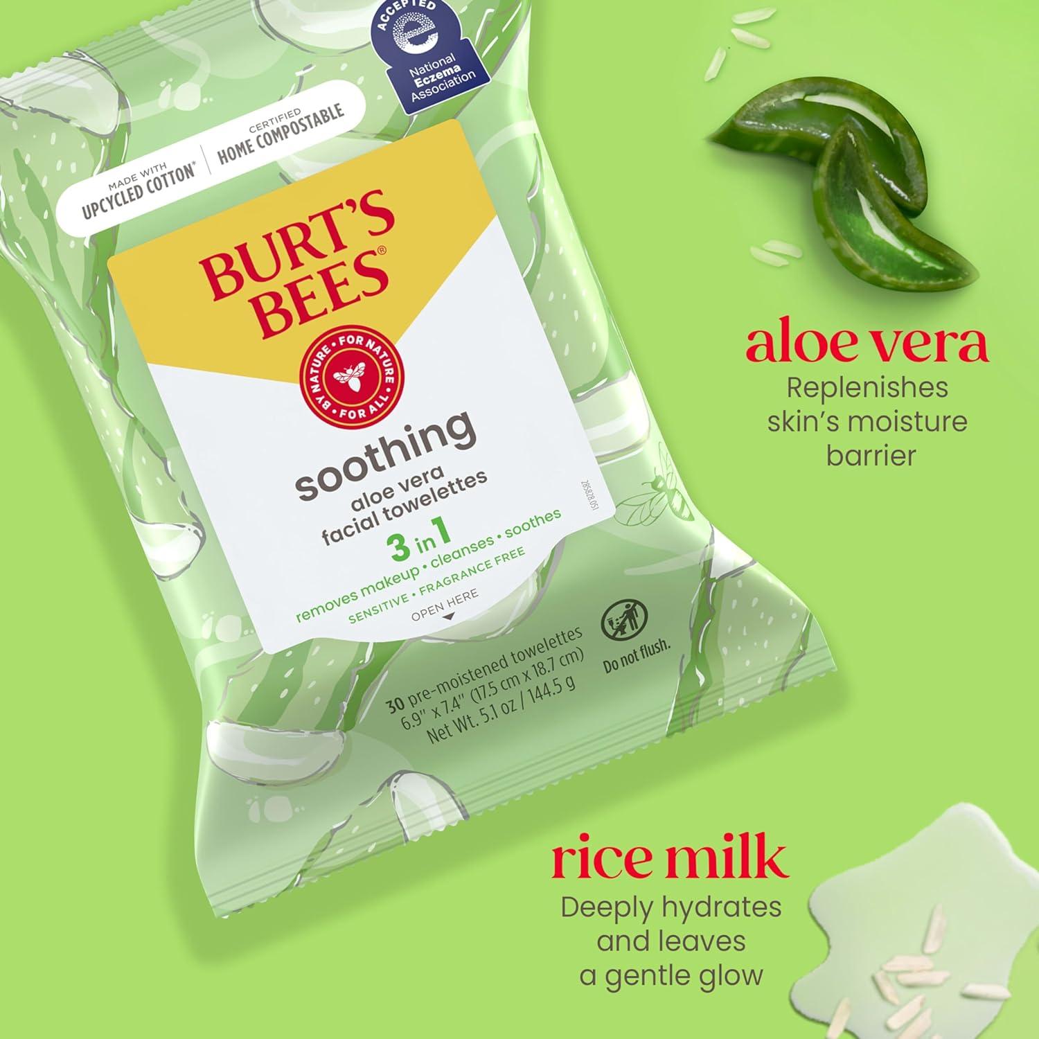 Toallitas Faciales Burt's Bees Aloe Vera 30 Unidades Piel Sensible