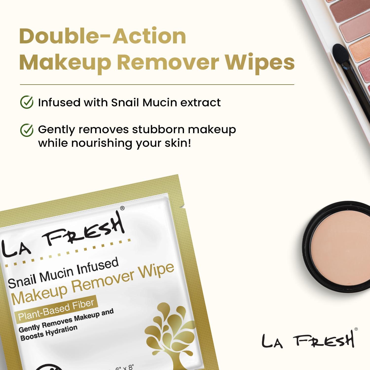 Toallitas Húmedas Faciales LA Fresh - Mucina de Caracol, 25 Unidades