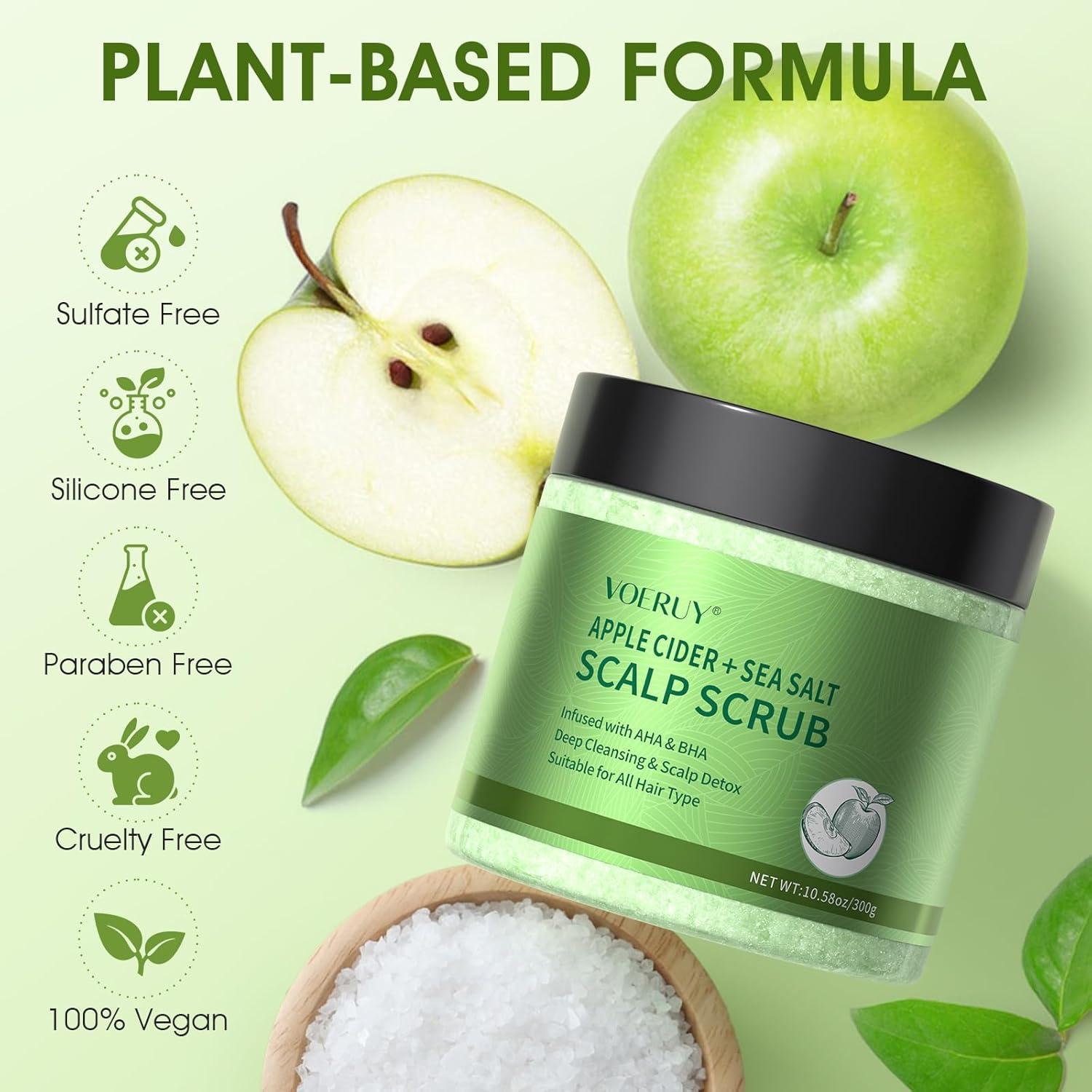 Exfoliante de Cuero Cabelludo VOERUY 300g AHA BHA con Masajeador