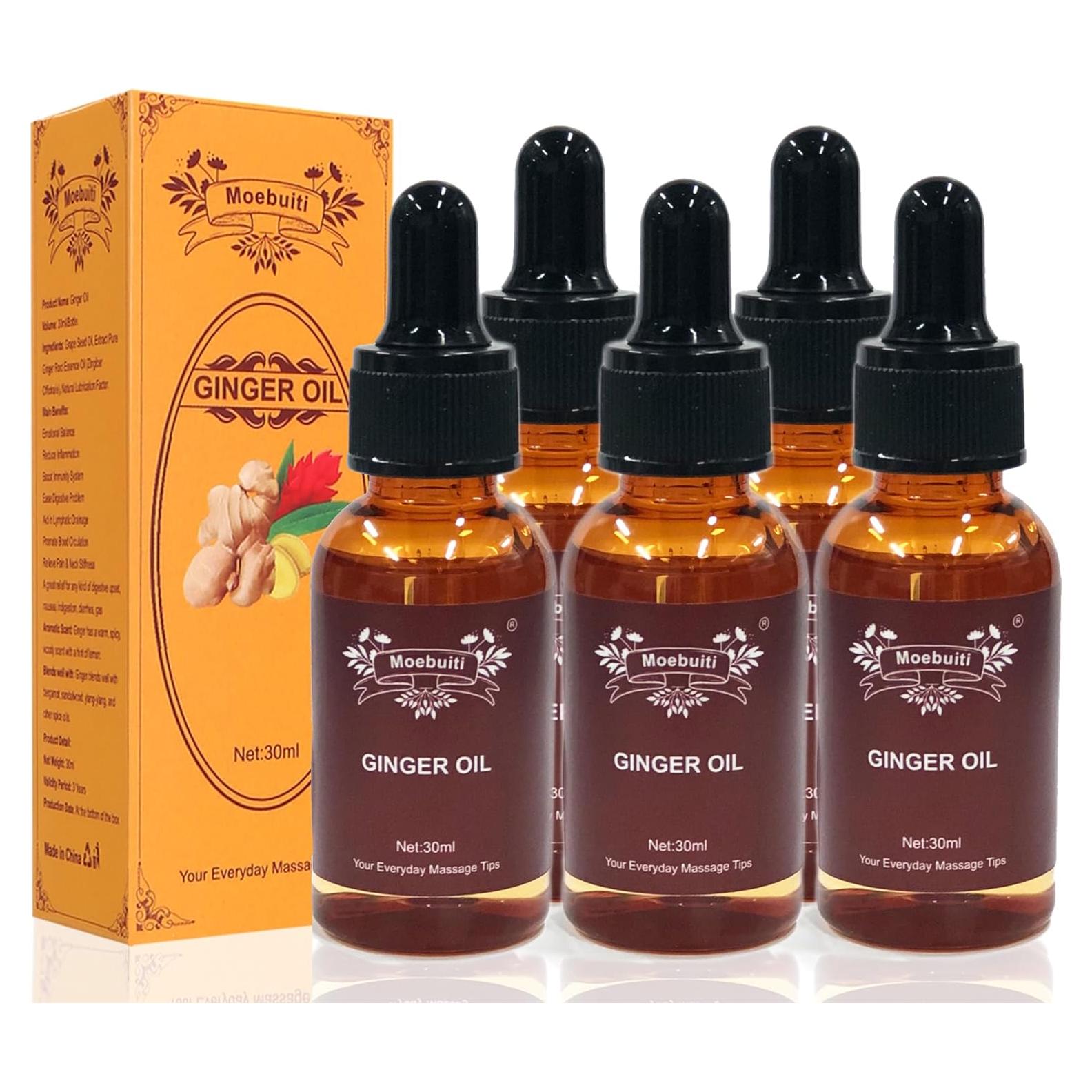 Aceite de Jengibre Natural Moebuiti 150ml para Masaje y Piel