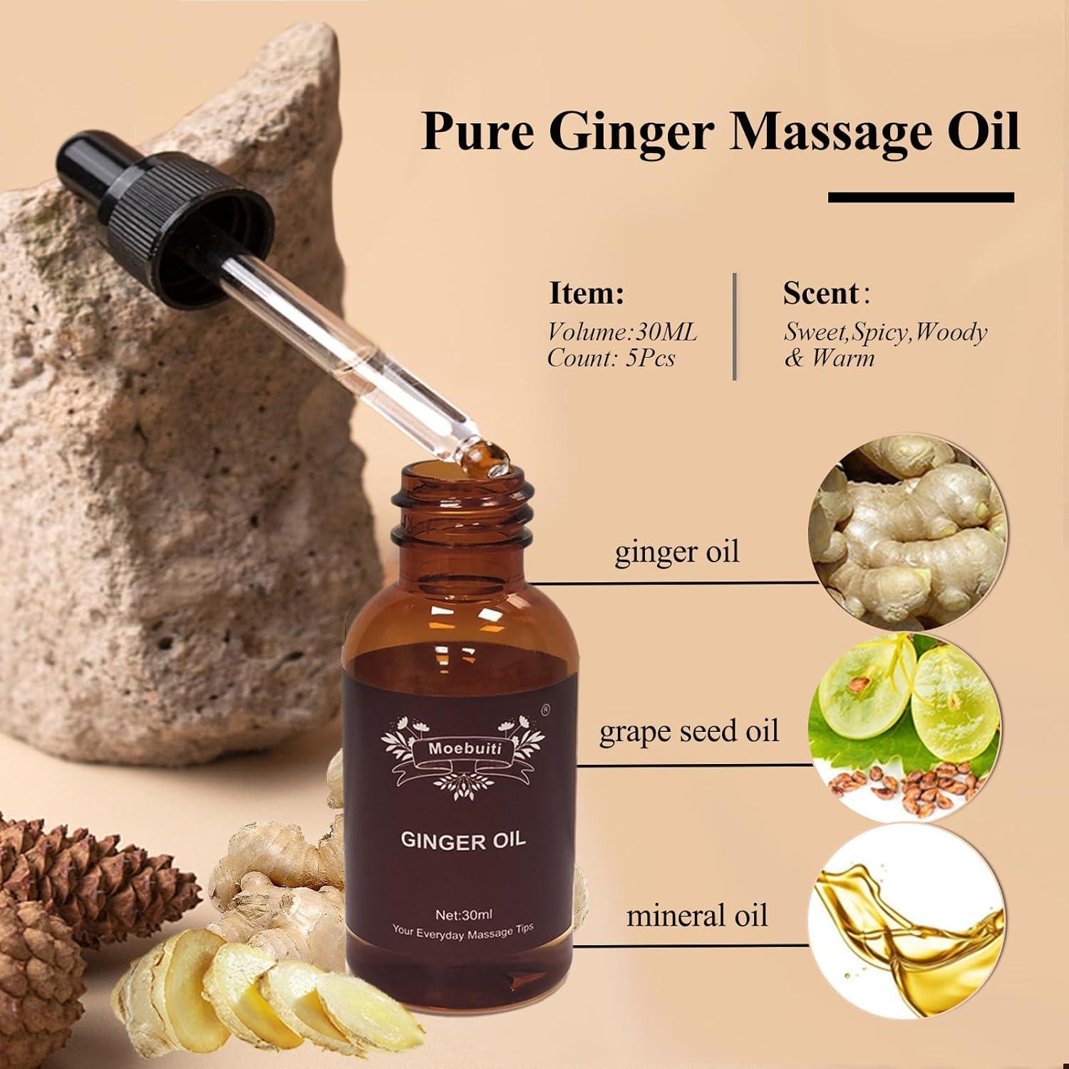 Aceite de Jengibre Natural Moebuiti 150ml para Masaje y Piel