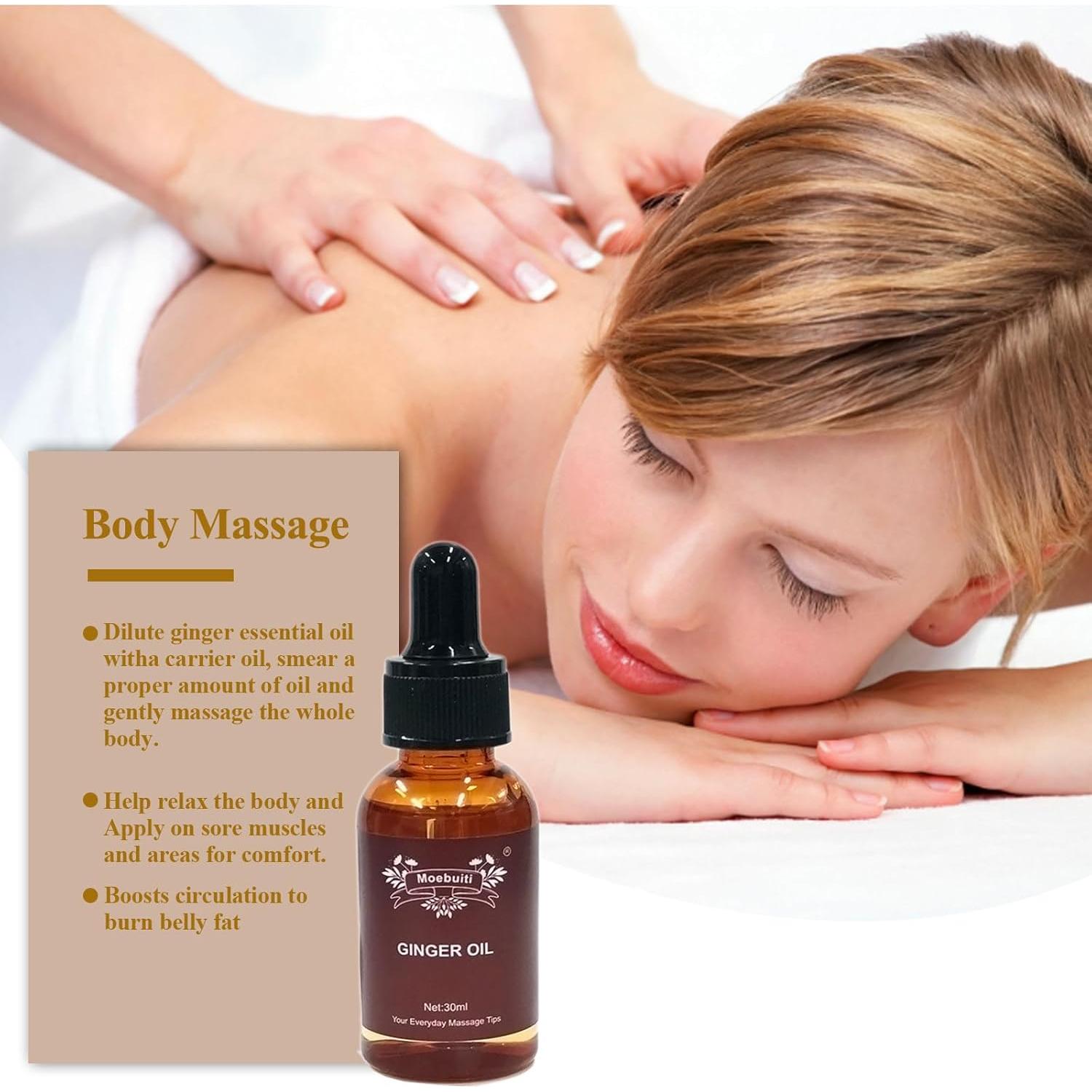 Aceite de Jengibre Natural Moebuiti 150ml para Masaje y Piel