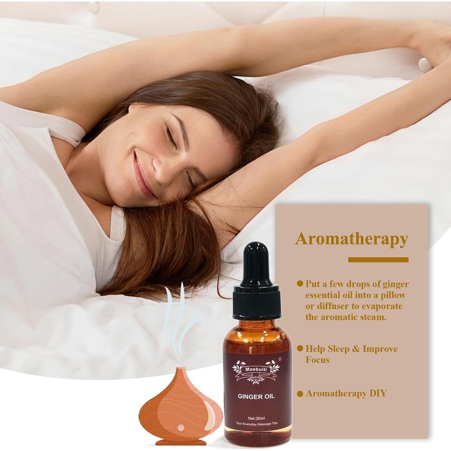 Aceite de Jengibre Natural Moebuiti 150ml para Masaje y Piel