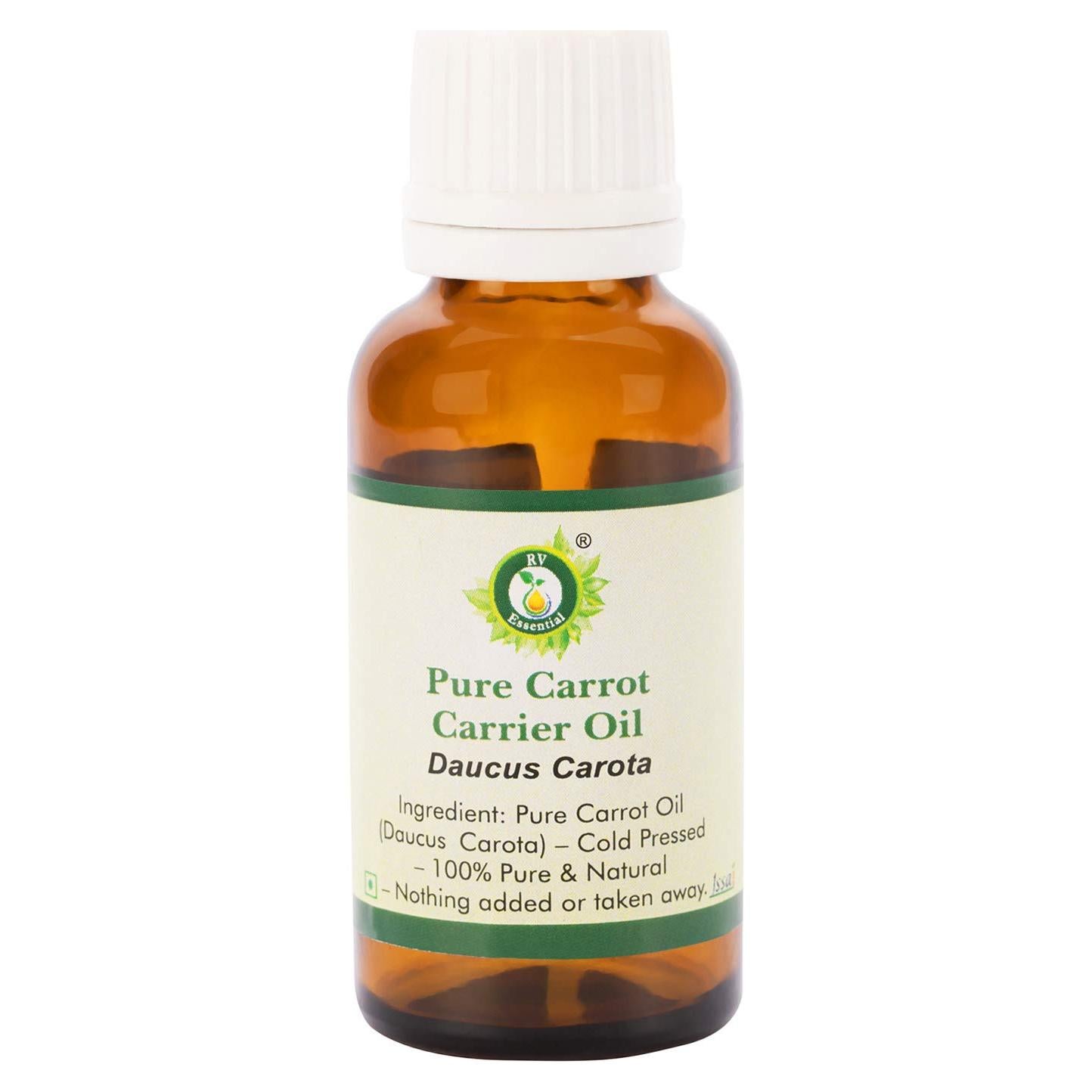 Aceite de Zanahoria R V Esencial 100% Puro 10ml Prensado en Frío