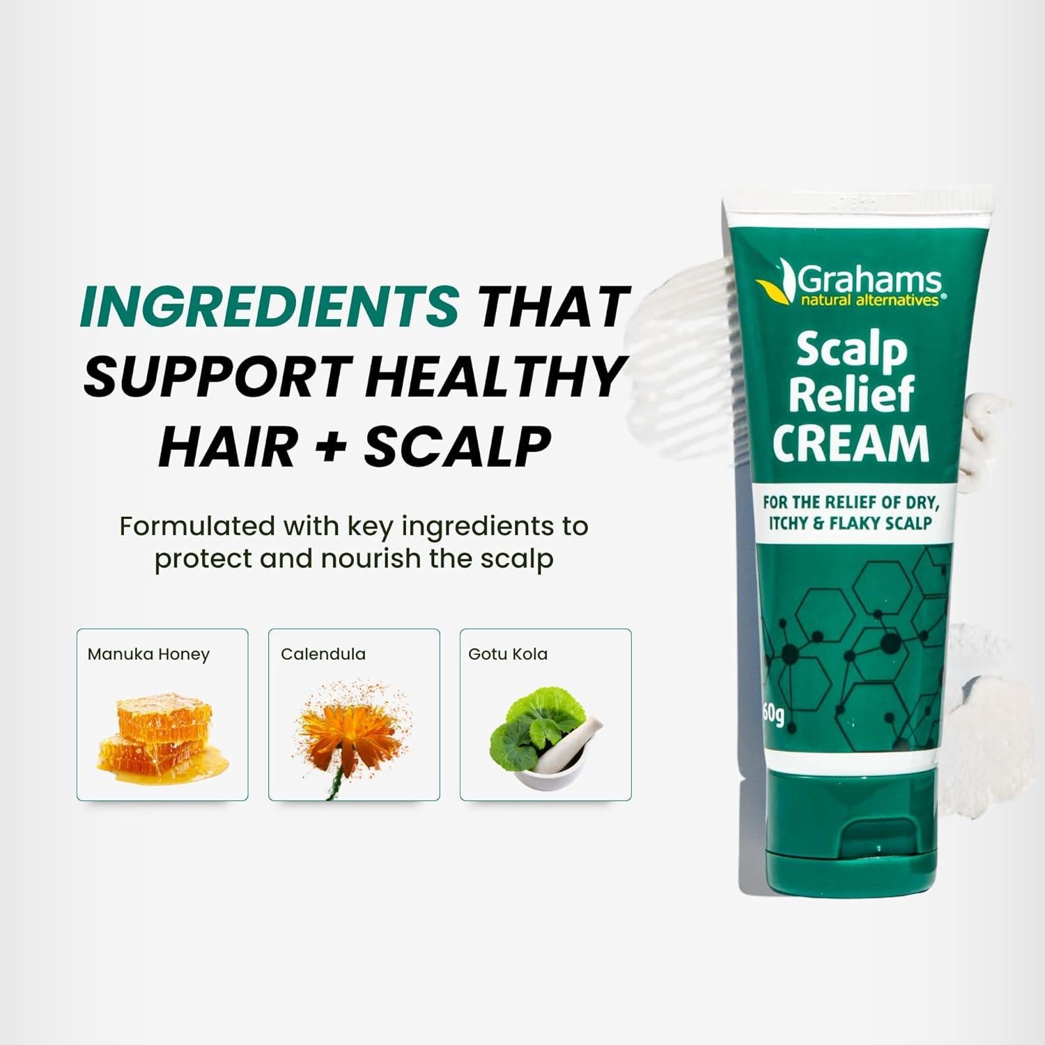 Crema para Cuero Cabelludo Grahams 60g - Alivio Picazón y Caspa