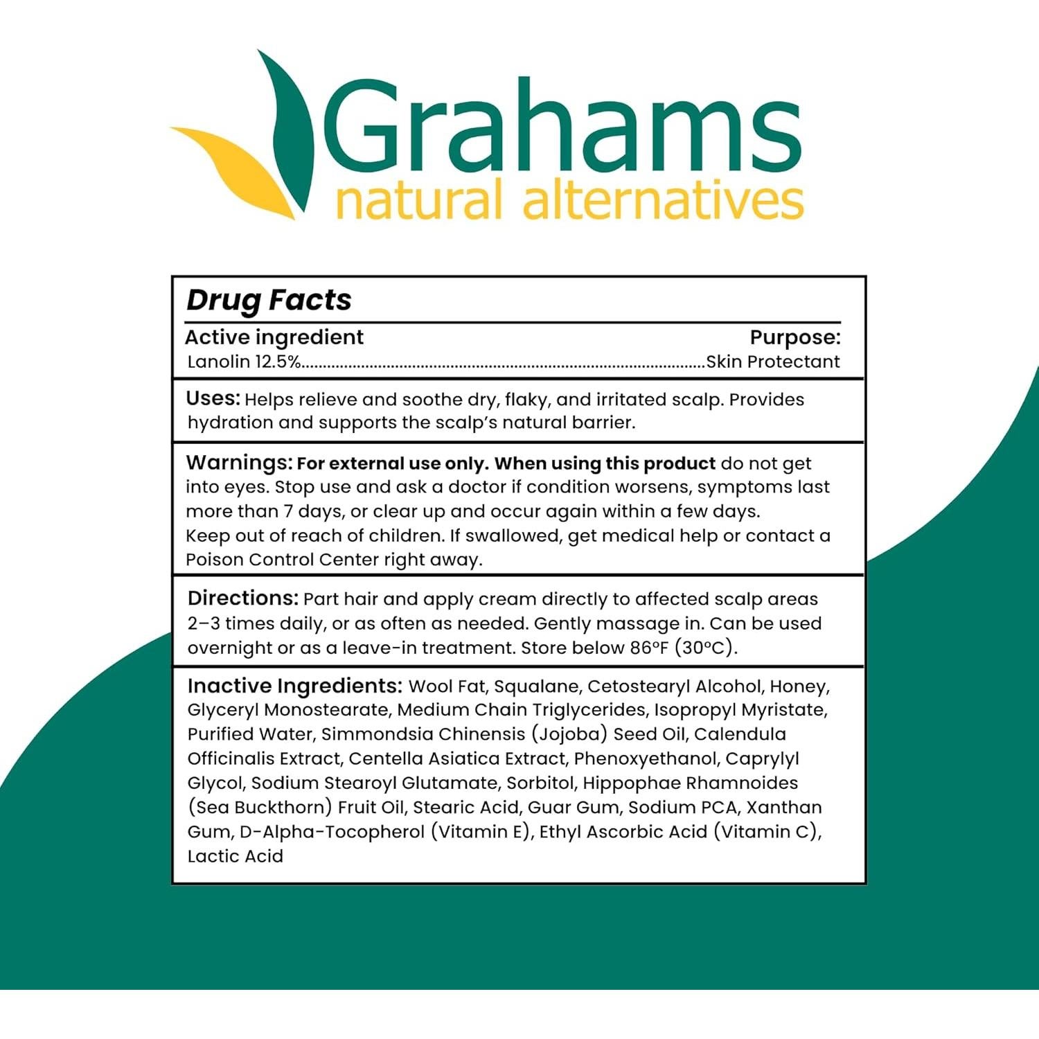 Crema para Cuero Cabelludo Grahams 60g - Alivio Picazón y Caspa
