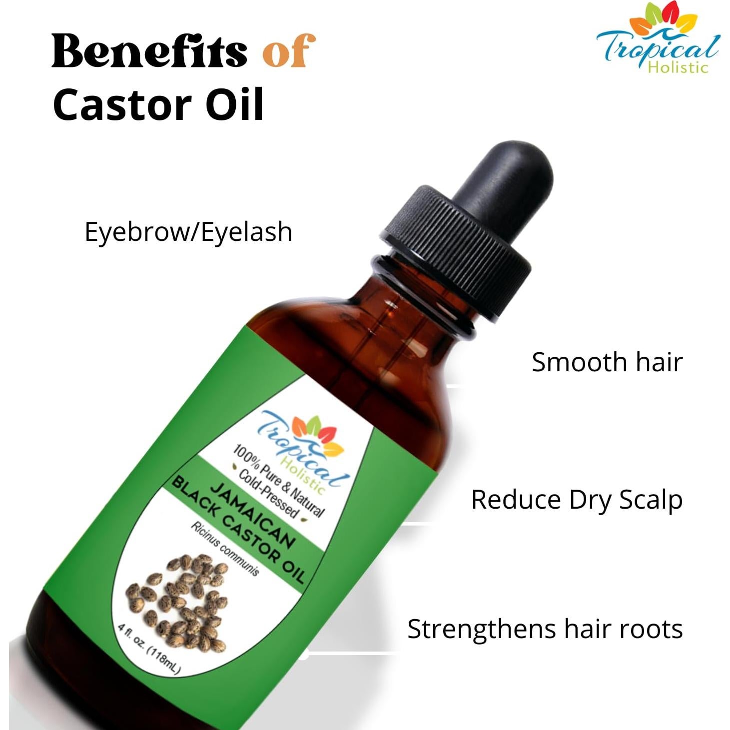 Aceite de Ricino Negro Jamaicano Puro Tropical Holistic 118 ml