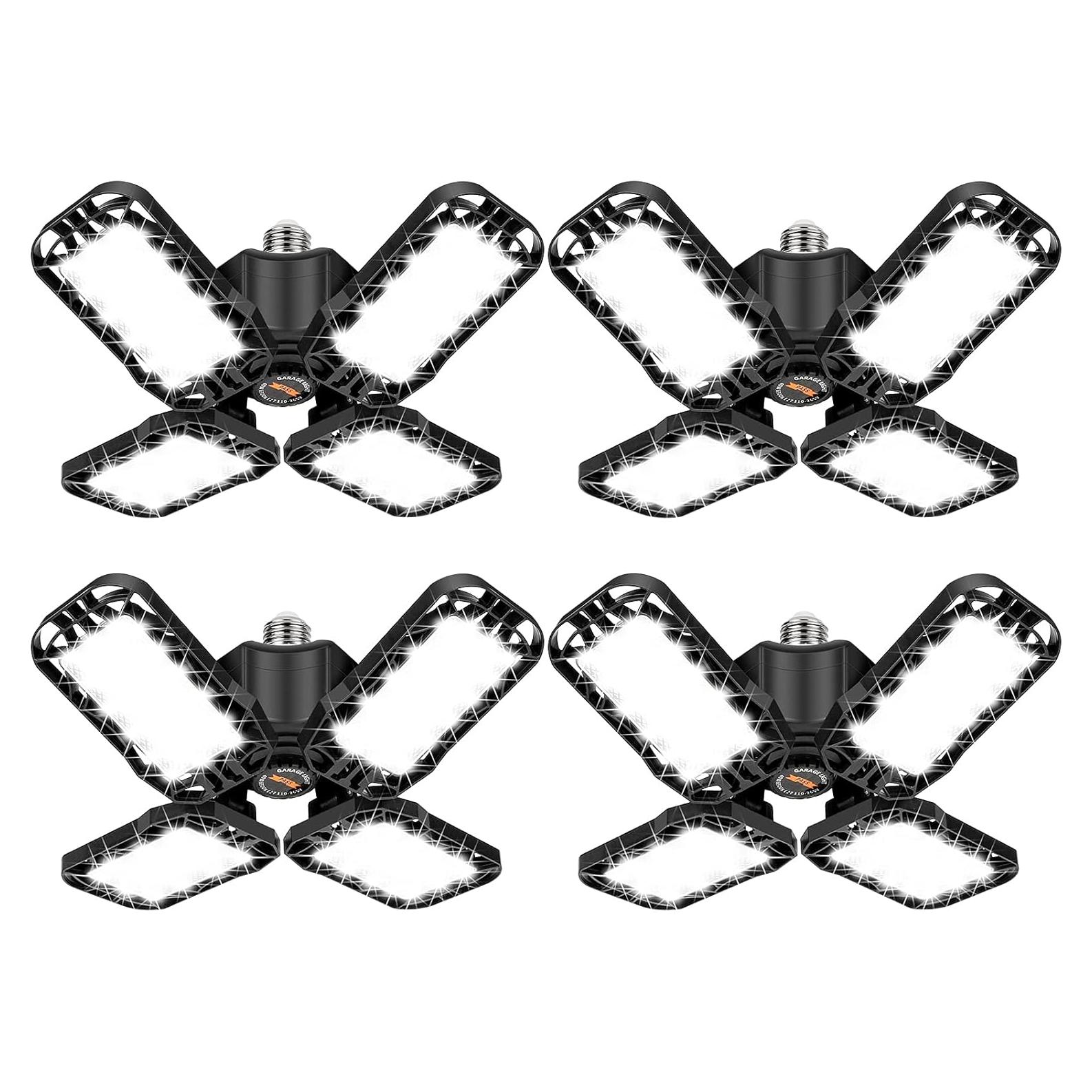 Luz LED Garaje Tudoccy 120W 12000LM 4 Paneles Ajustables