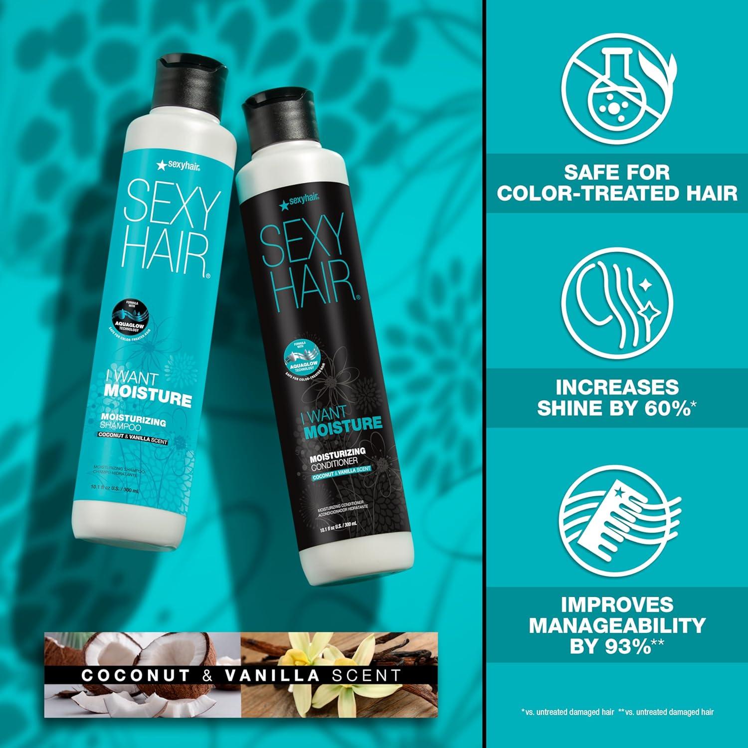 Champú y Acondicionador SexyHair Quiero Humedad 287ml - Anti Frizz