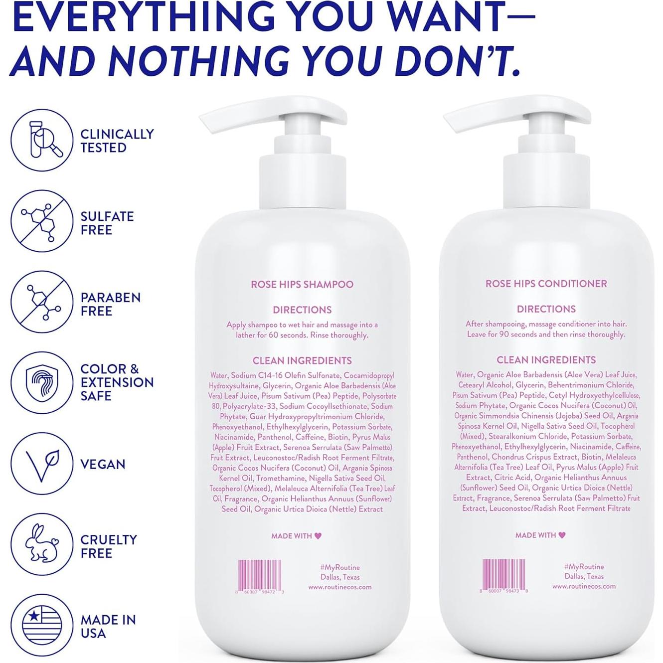 Conjunto Champú y Acondicionador Routine Wellness 2x400ml Biotina