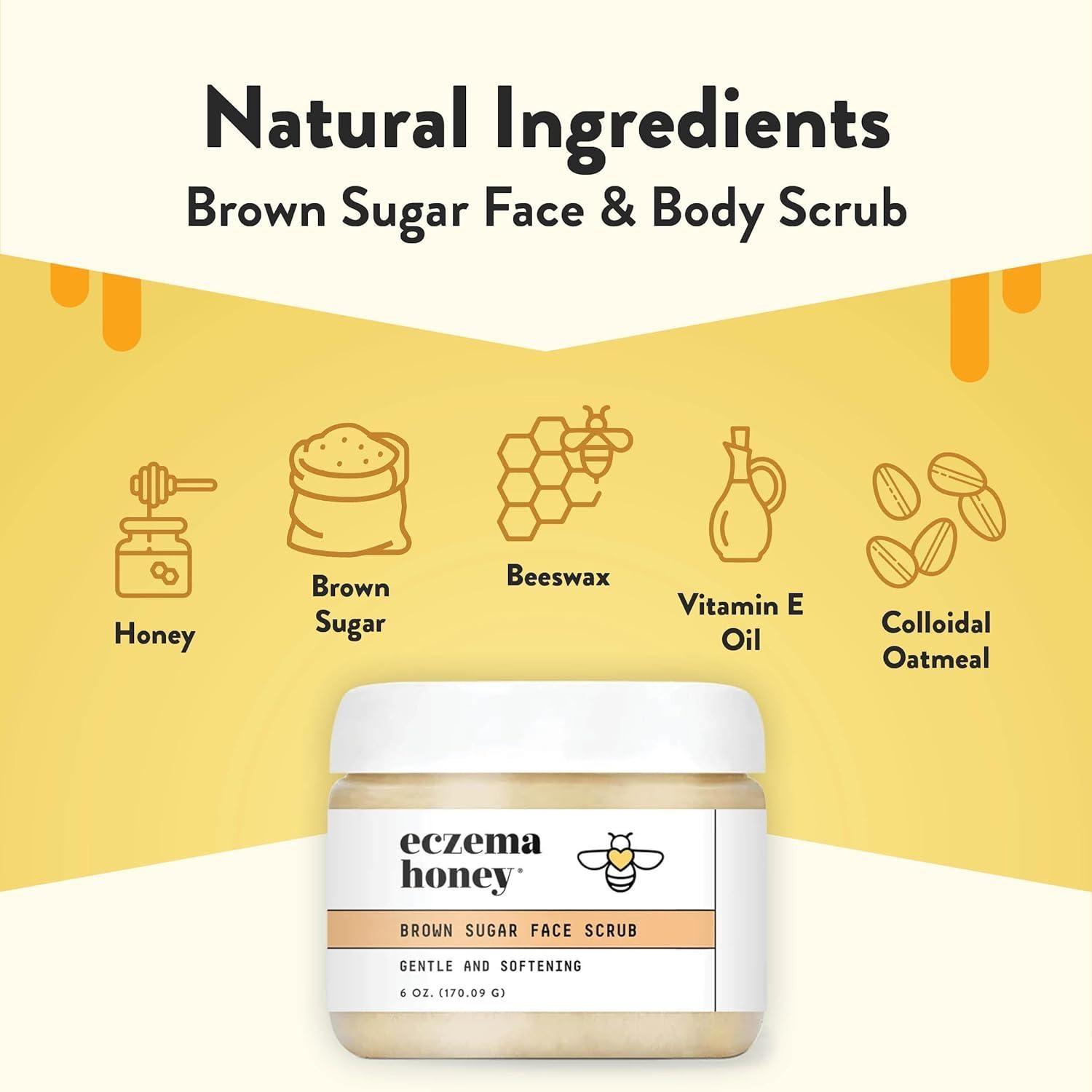 Exfoliante de Azúcar Moreno Eczema Honey 170g - Piel Seca y Sensible
