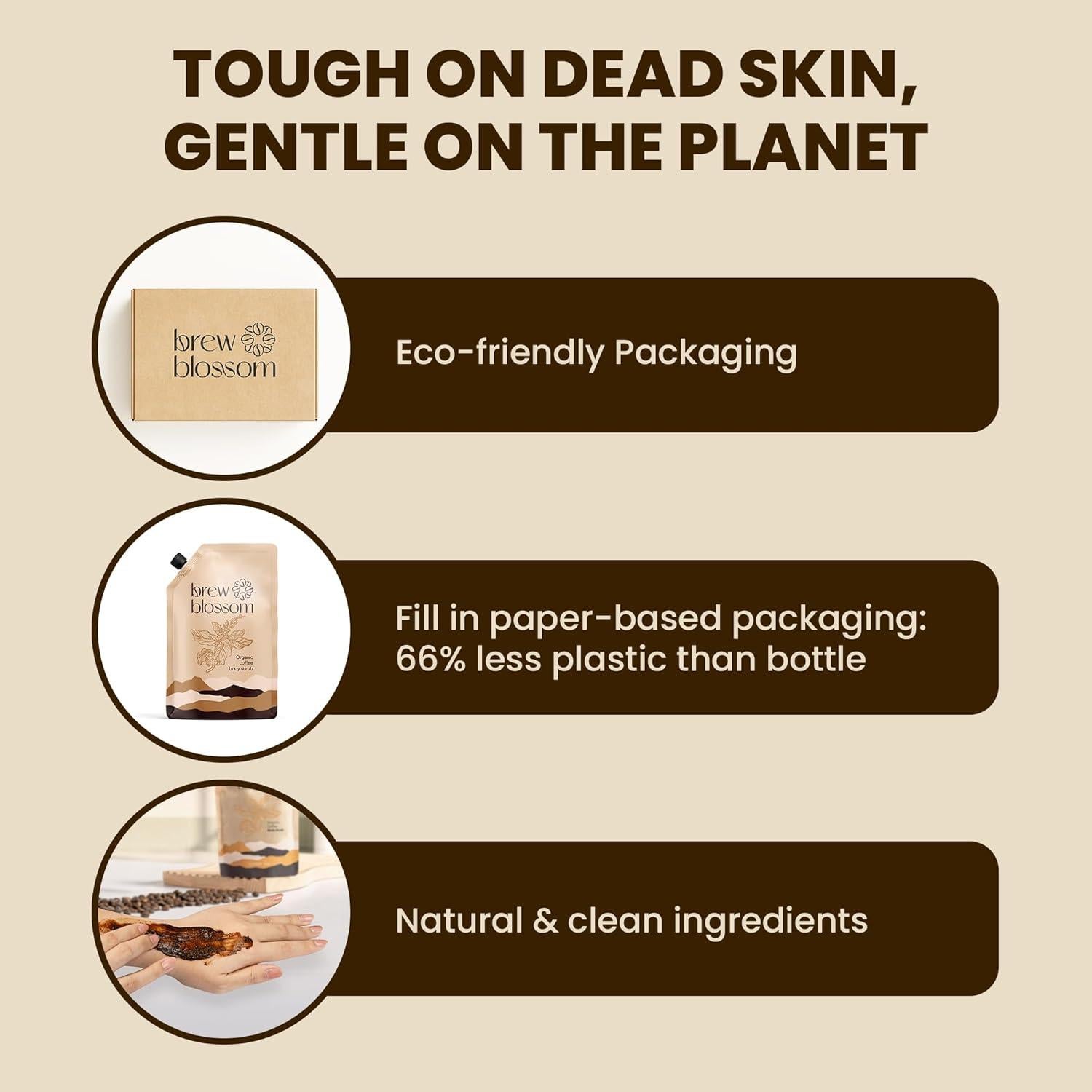 Exfoliante Corporal de Café Orgánico Brew Blossom 227 g - Hidratante