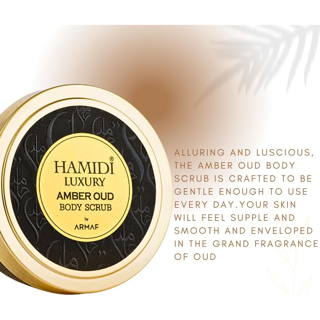 Exfoliante Corporal Ámbar Oud Lujo Hamidi 250ml Piel Suave