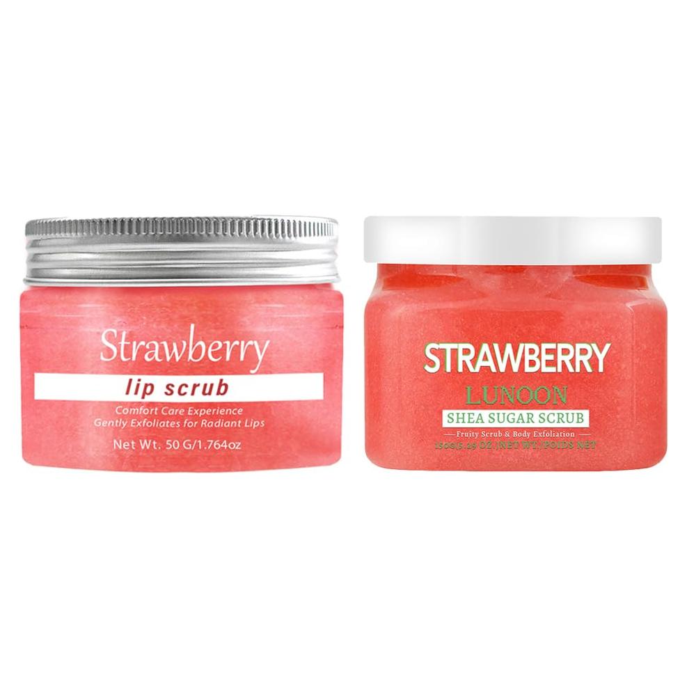 Conjunto Exfoliante de Azúcar de Fresa LUNOON - 2 PCS 198g