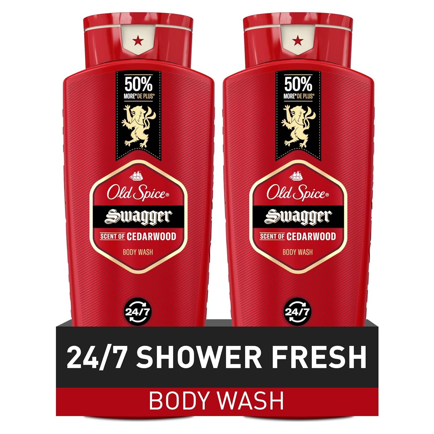 Gel de Ducha Old Spice Swagger 2x24 oz Aroma Madera de Cedro