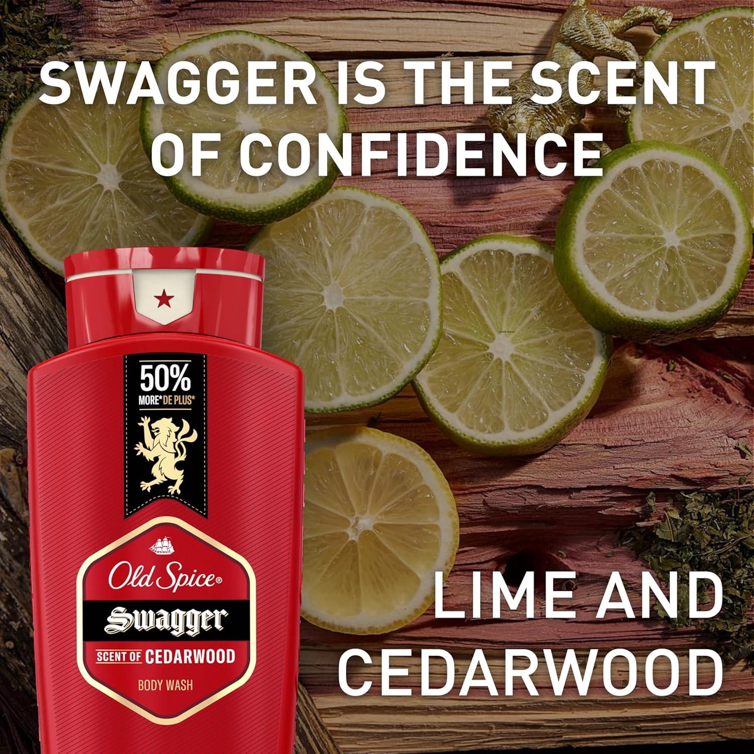 Gel de Ducha Old Spice Swagger 2x24 oz Aroma Madera de Cedro