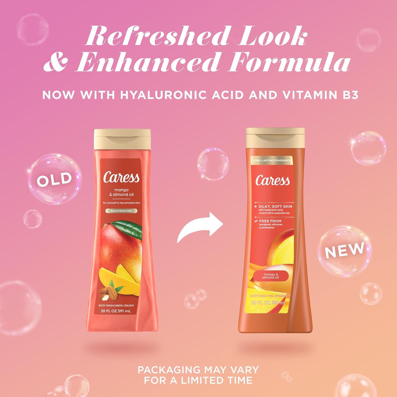 Gel de Ducha Caress 591 ml Mango y Almendra, Paquete de 4