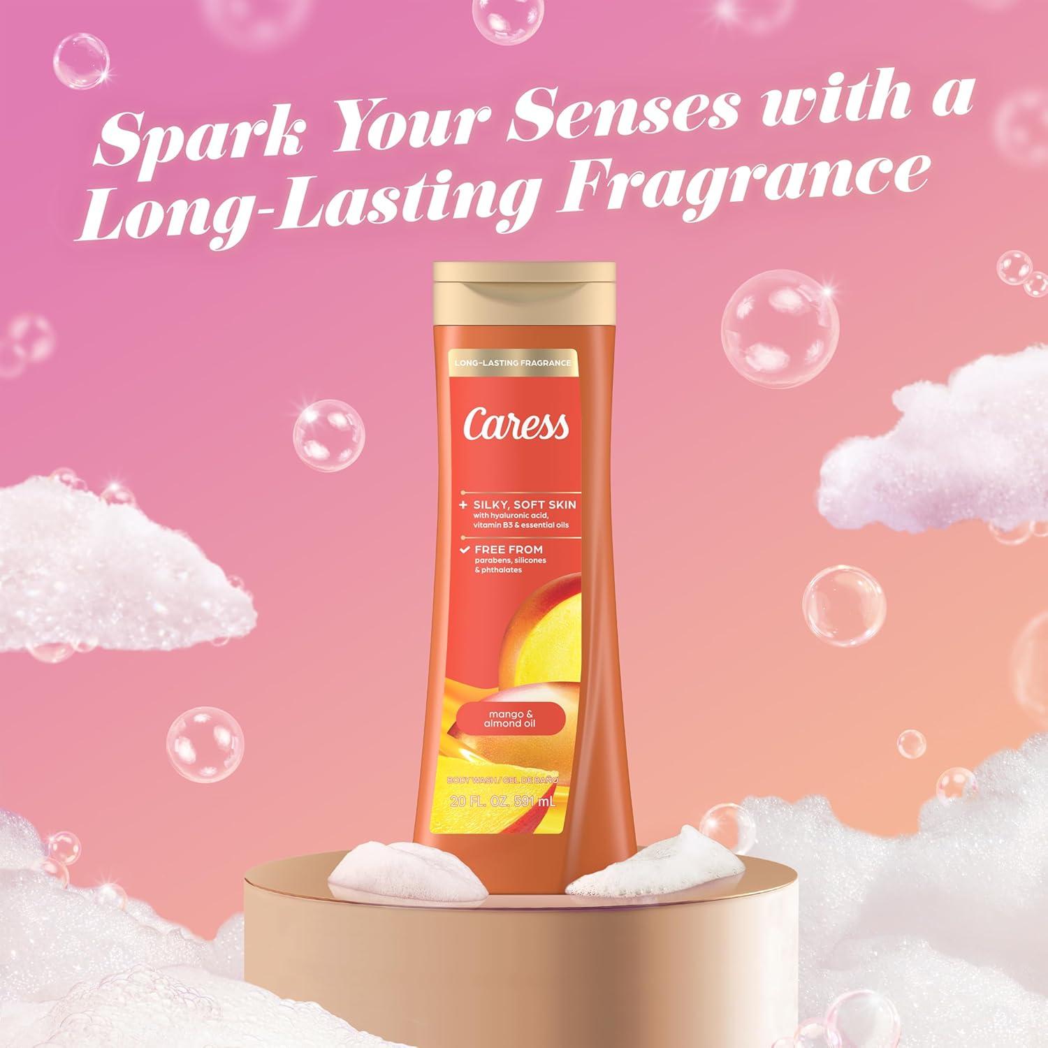 Gel de Ducha Caress 591 ml Mango y Almendra, Paquete de 4