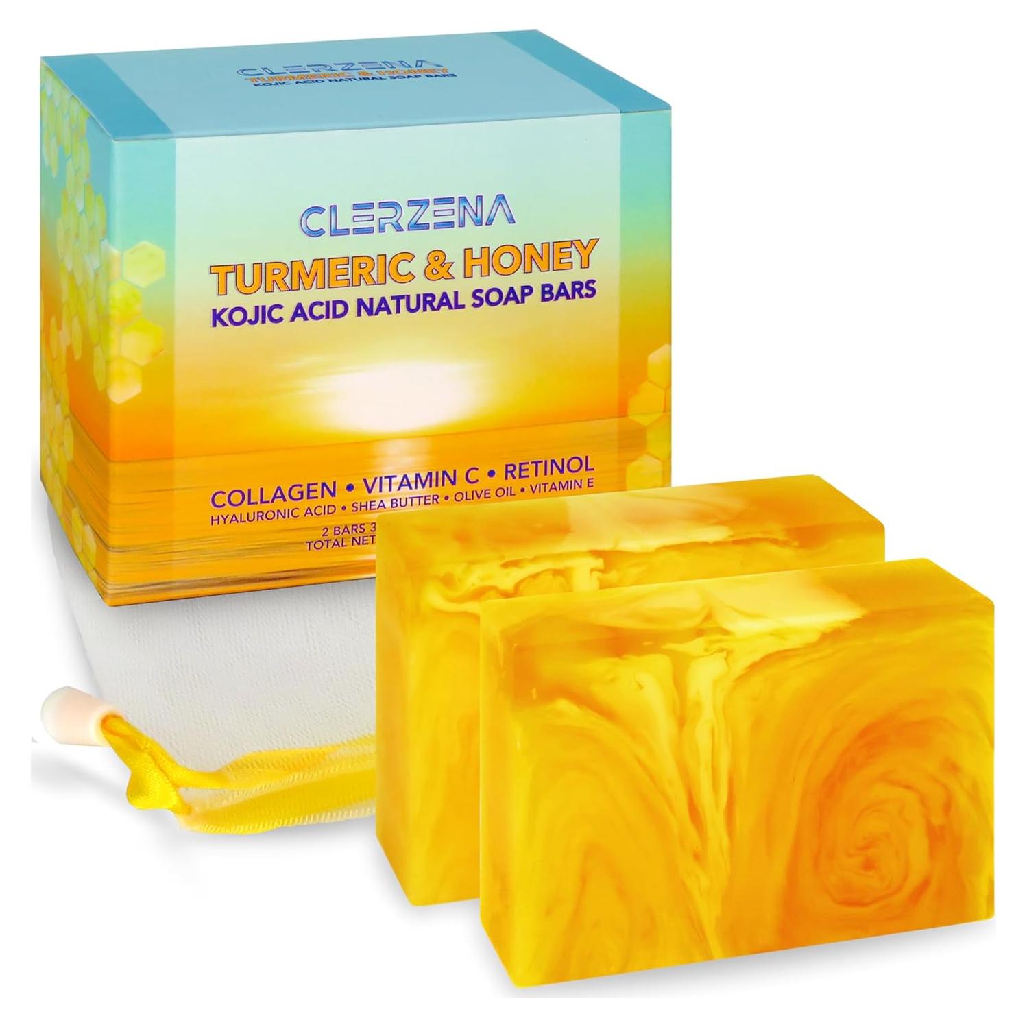 Jabón de Ácido Kojico y Cúrcuma Clerzena 198g - Removedor de Manchas