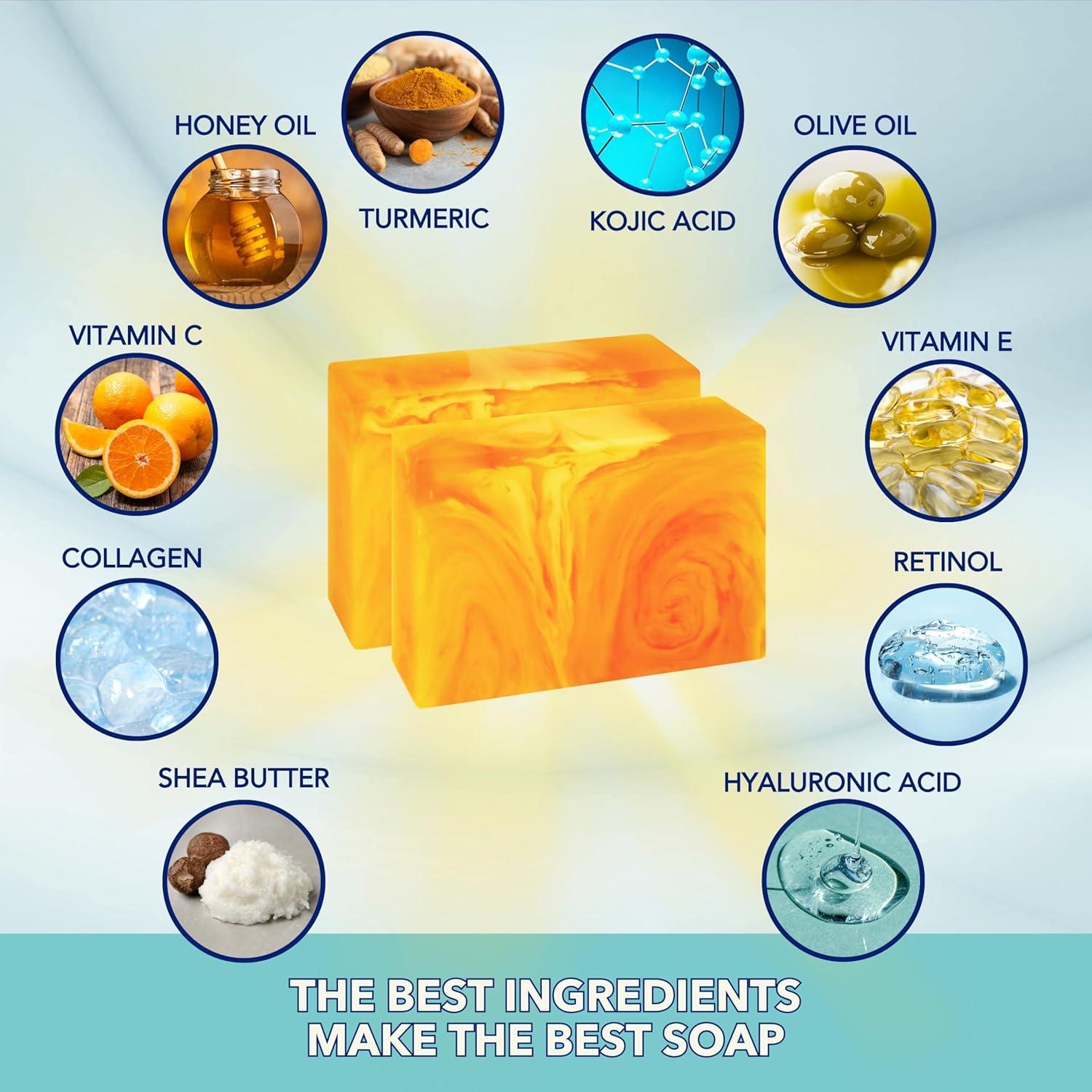 Jabón de Ácido Kojico y Cúrcuma Clerzena 198g - Removedor de Manchas