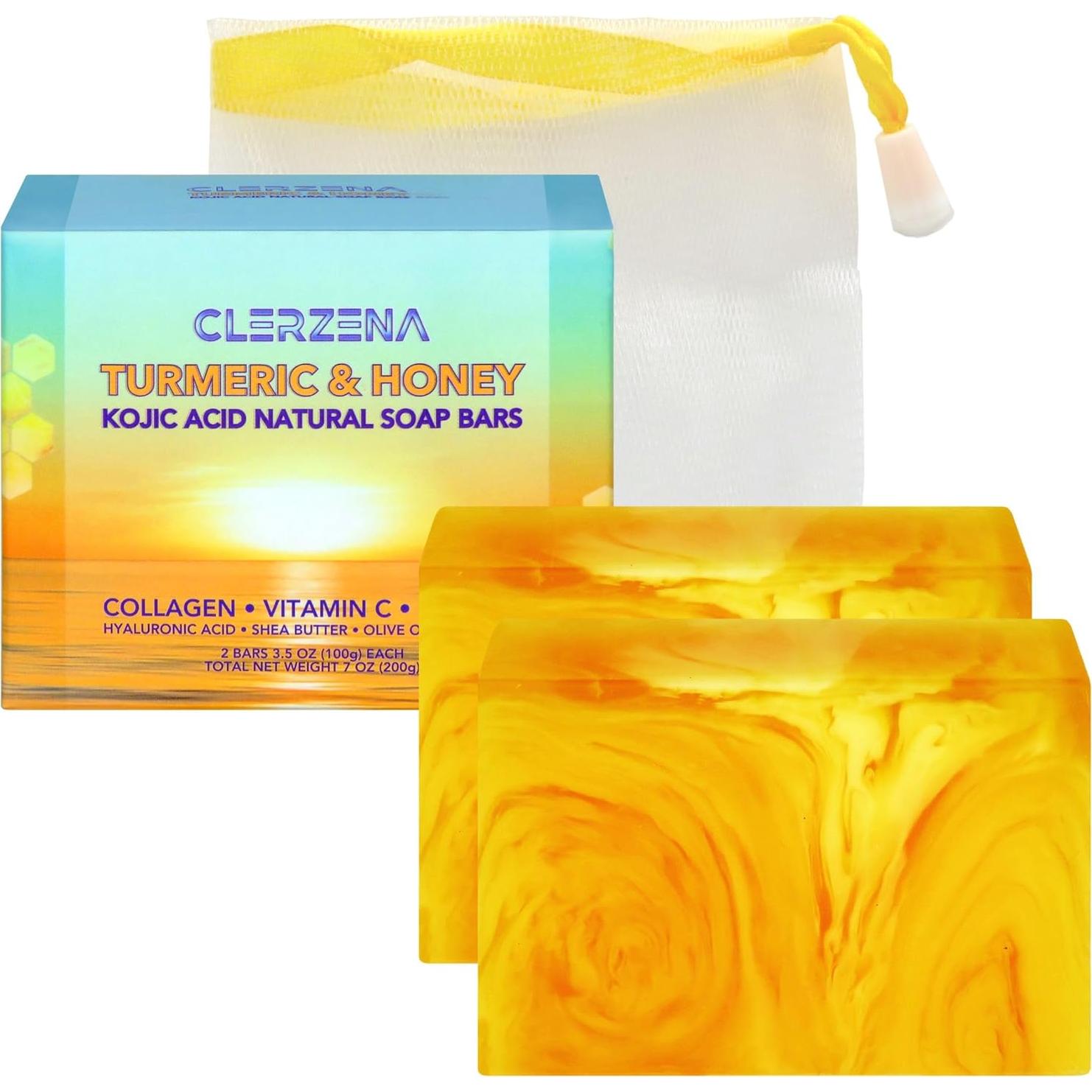 Jabón de Ácido Kojico y Cúrcuma Clerzena 198g - Removedor de Manchas