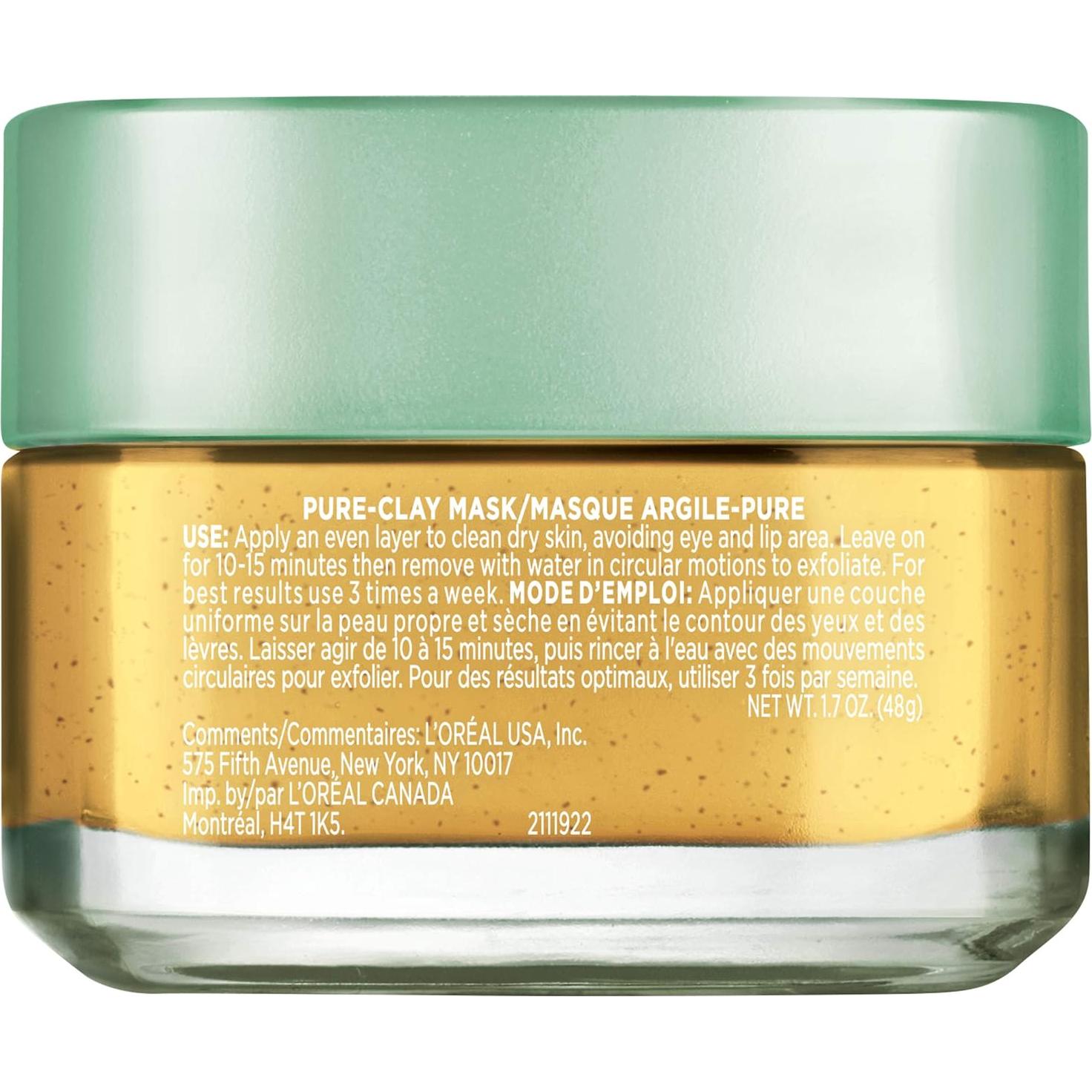 Mascarilla Facial de Arcilla Pura L'Oreal Paris 48.2 g